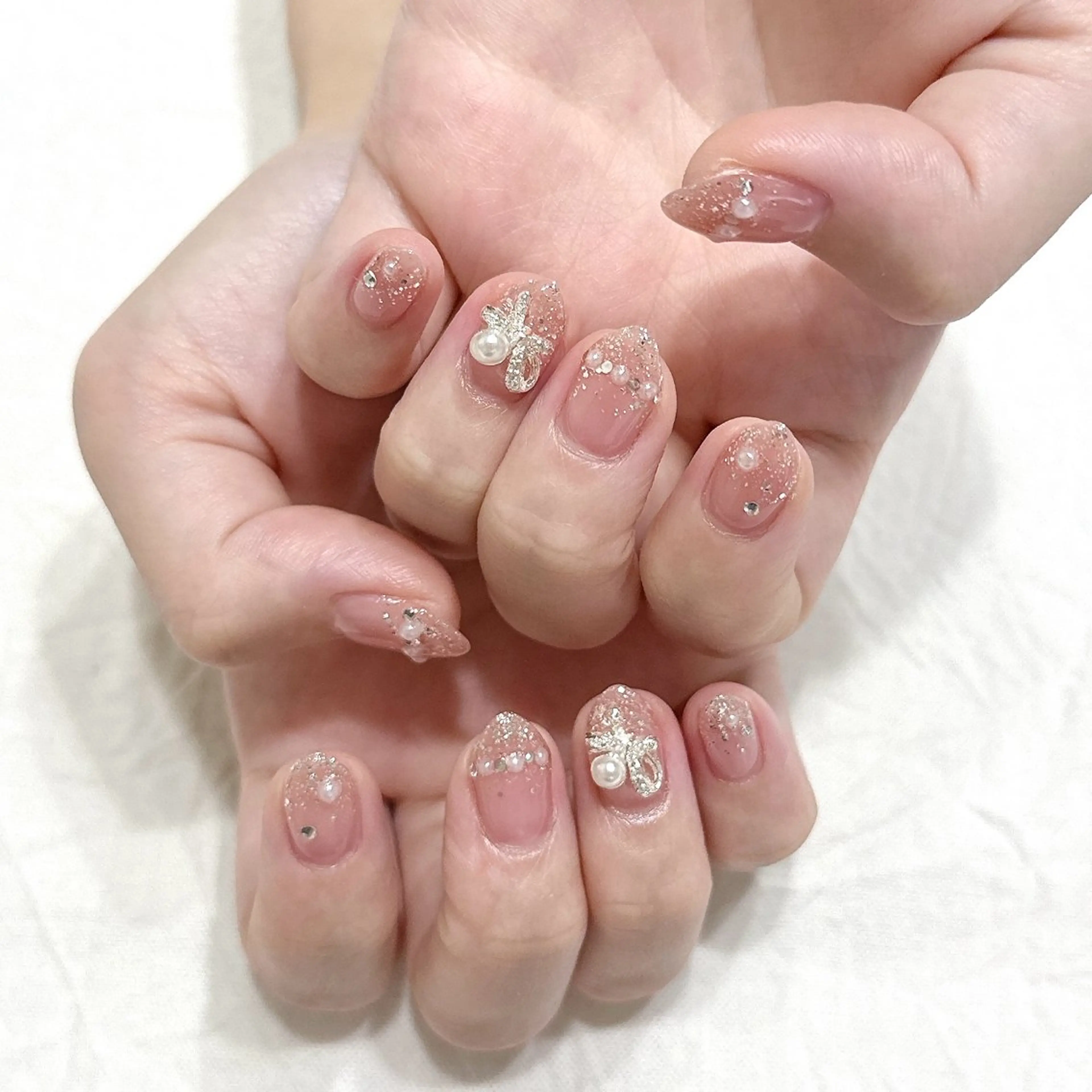 ネイル リボン ハンドネイル peaberry nailのネイルデザイン