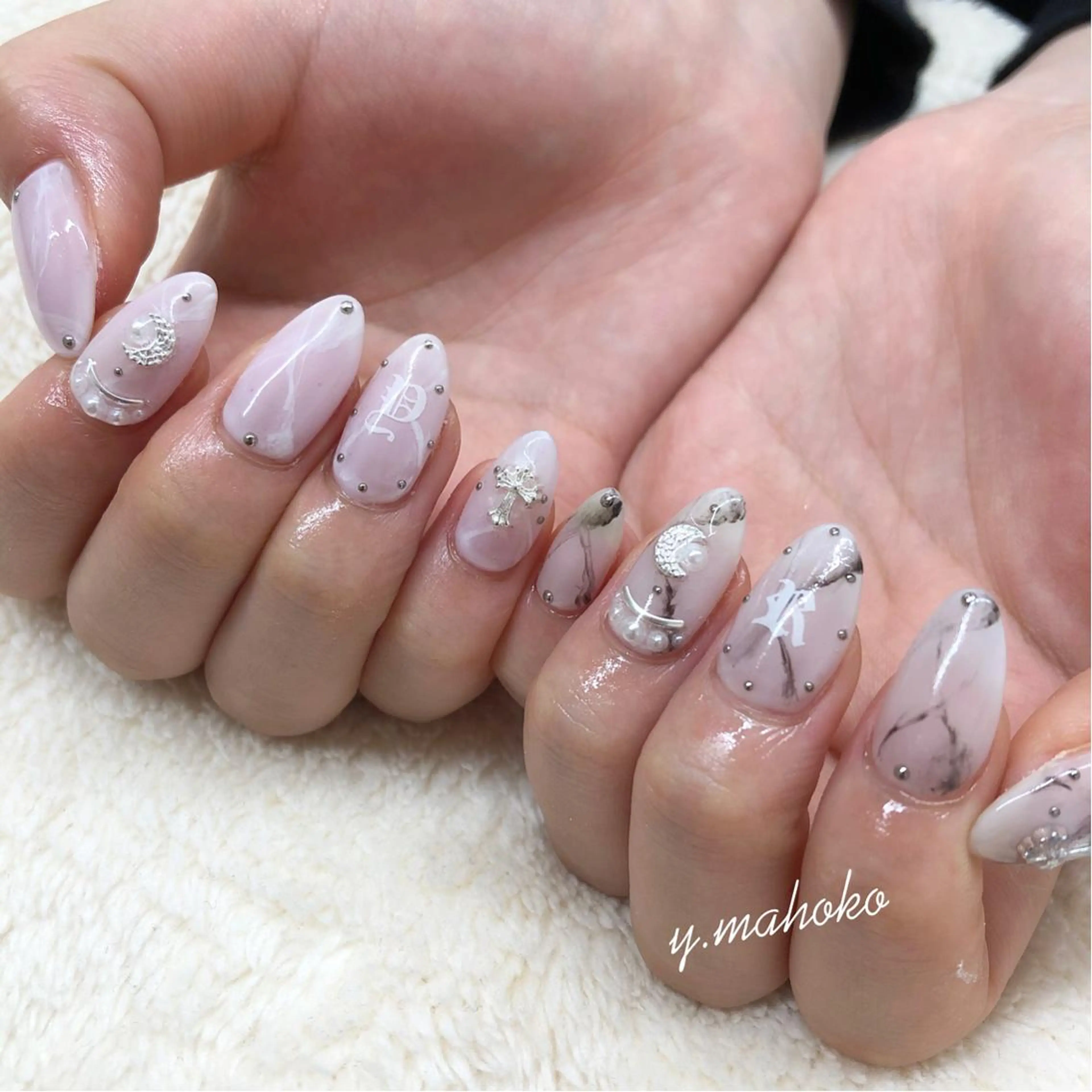 ネイル 大理石ネイル(マーブル) ハンドネイル She nail studio 原宿所属・パラジェル有/ スカルプ/mahoのネイルデザイン