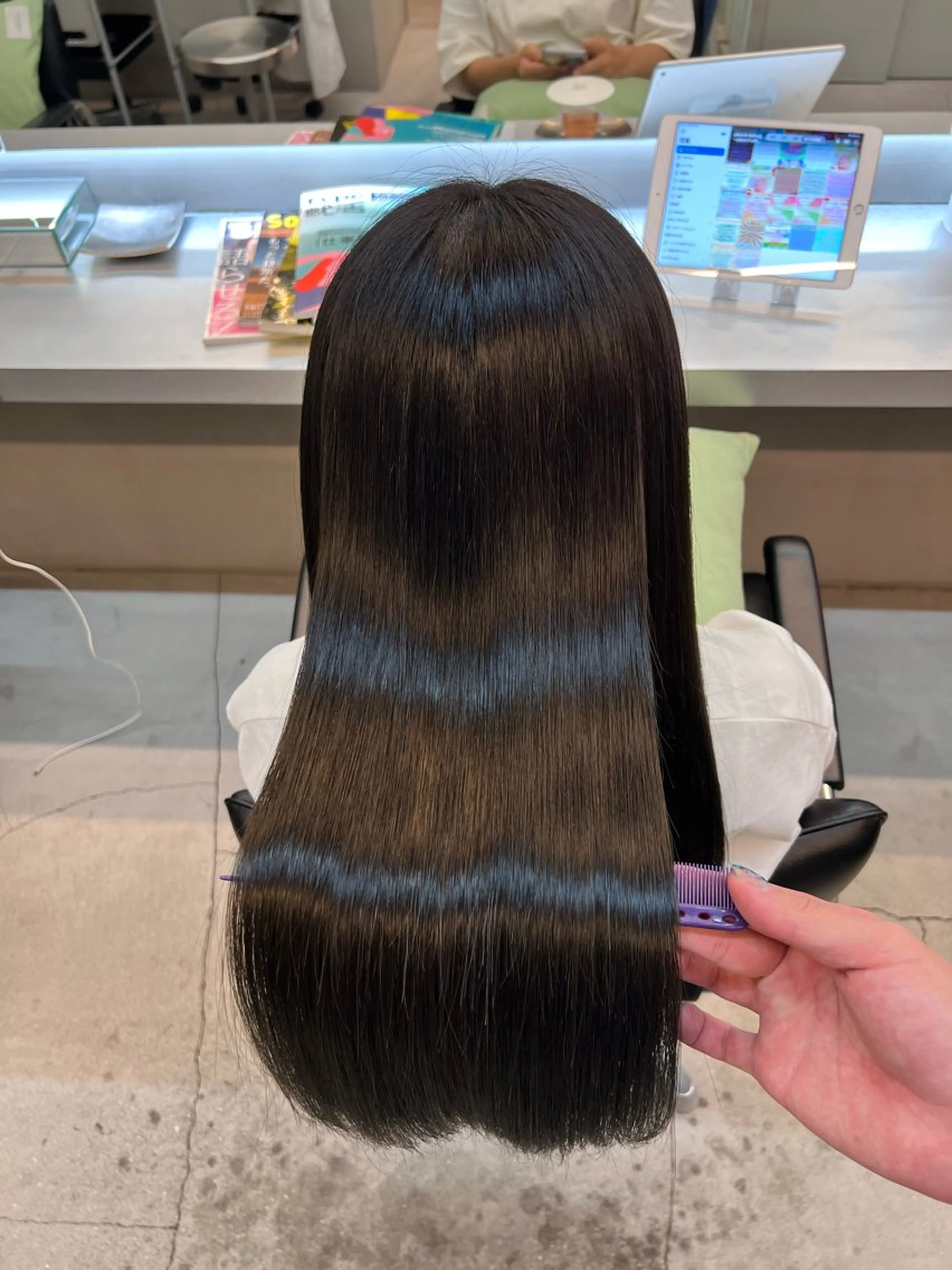 ミディアム 縮毛矯正 トリートメント 乾かすだけでまとまる /髪質改善西村涼太のヘアスタイル