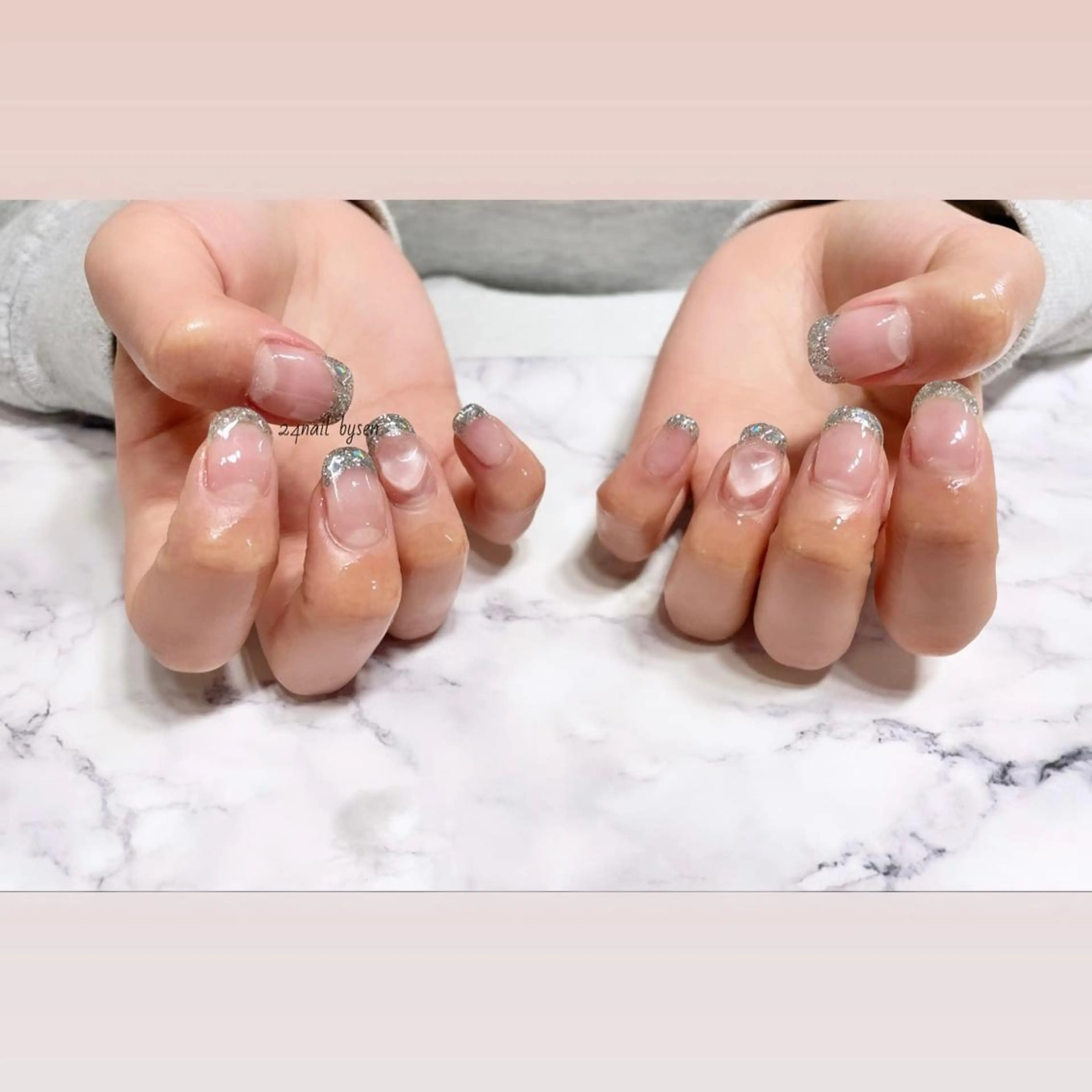 ネイル クリアネイル フレンチネイル ガラスフレンチ ハート 氷ネイル・うるうるネイル Atelier by 24nail/Ayaの眉毛・アイブロウイメージ