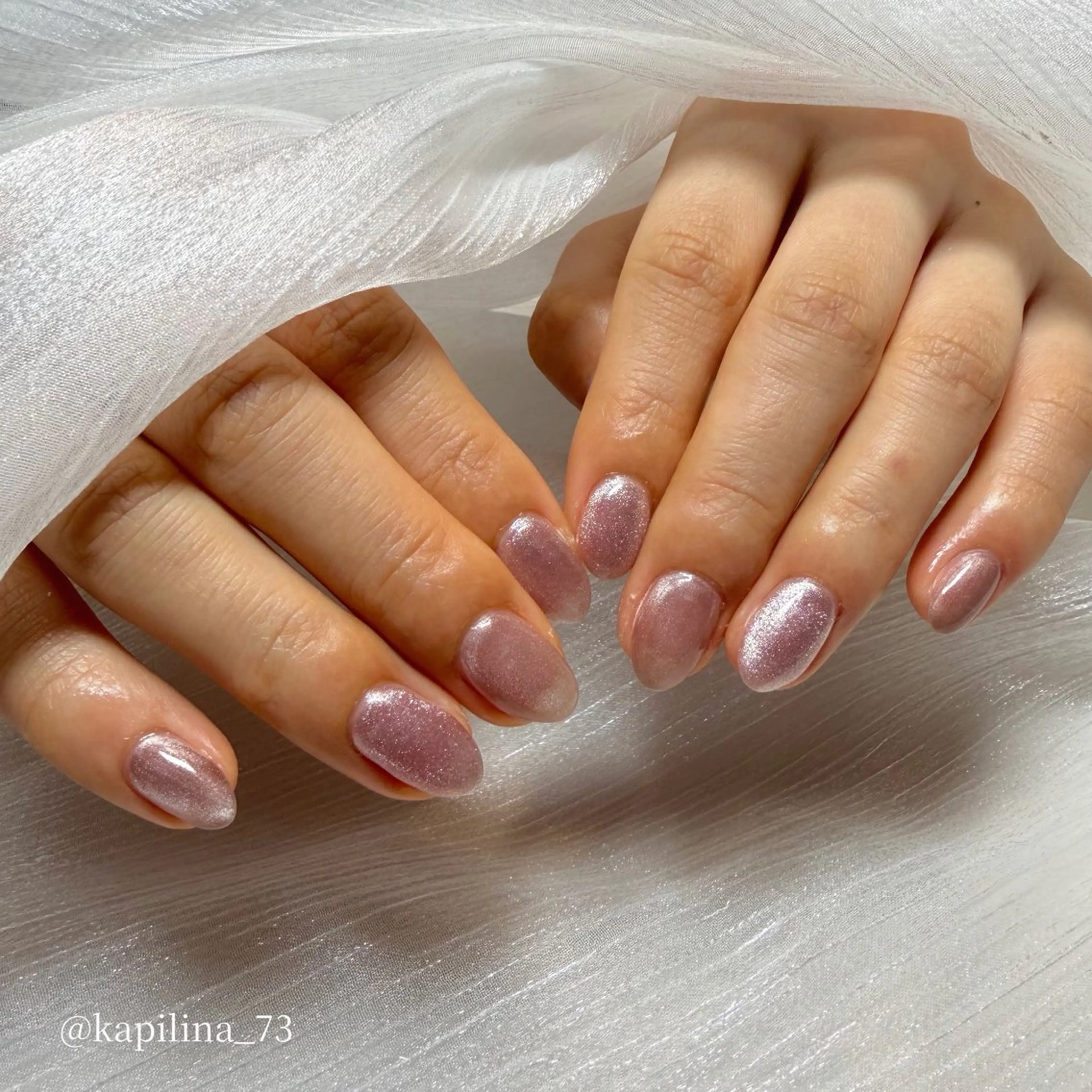 ネイル マグネットネイル ワンカラーネイル ハンドネイル Nailsalon Ka pilina所属・Ka pilina MOMOのネイルデザイン