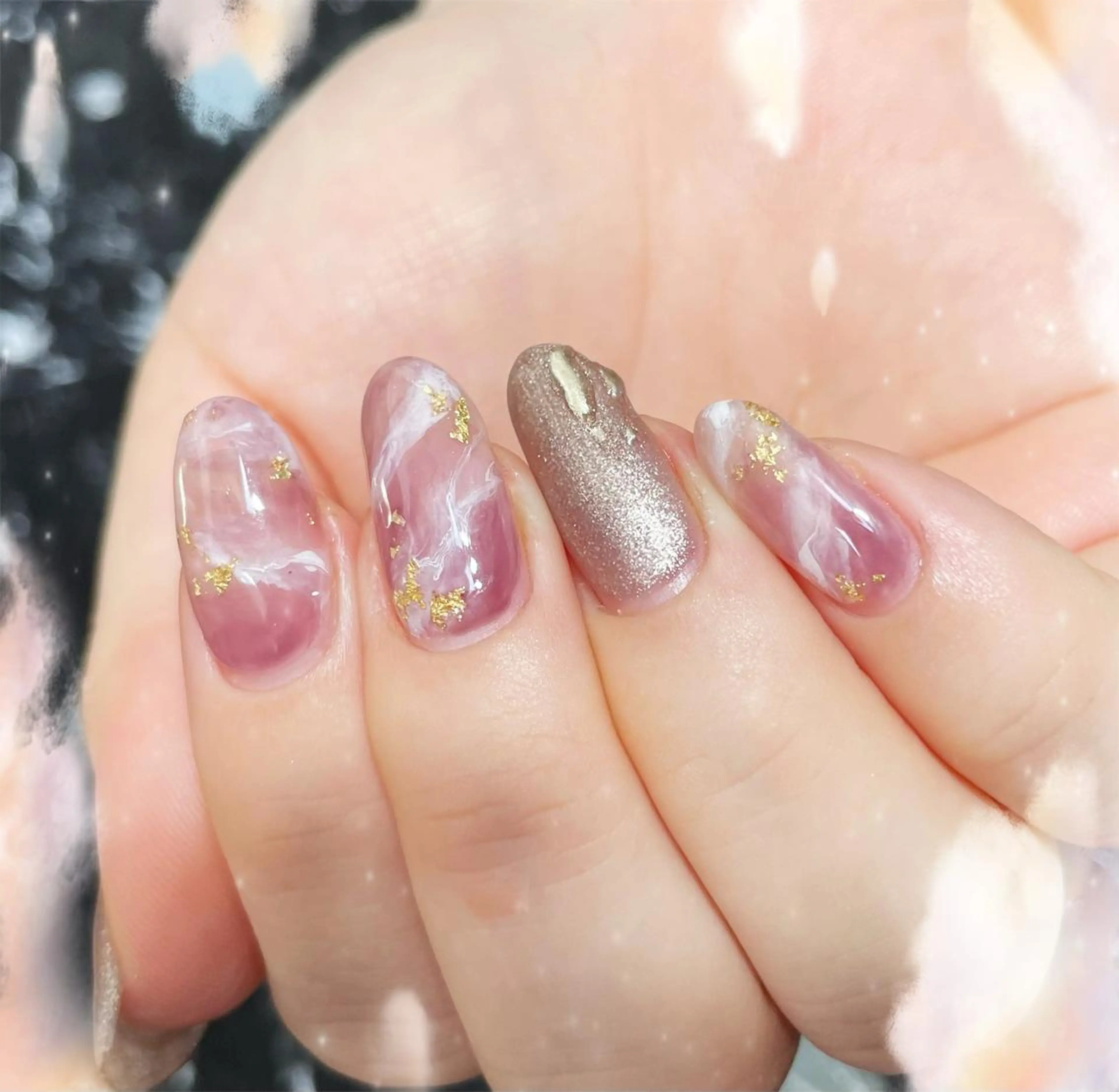 ネイル 大理石ネイル(マーブル) ニュアンスネイル ハンドネイル S♡NAIL所属・S.NAIL Suuのネイルデザイン