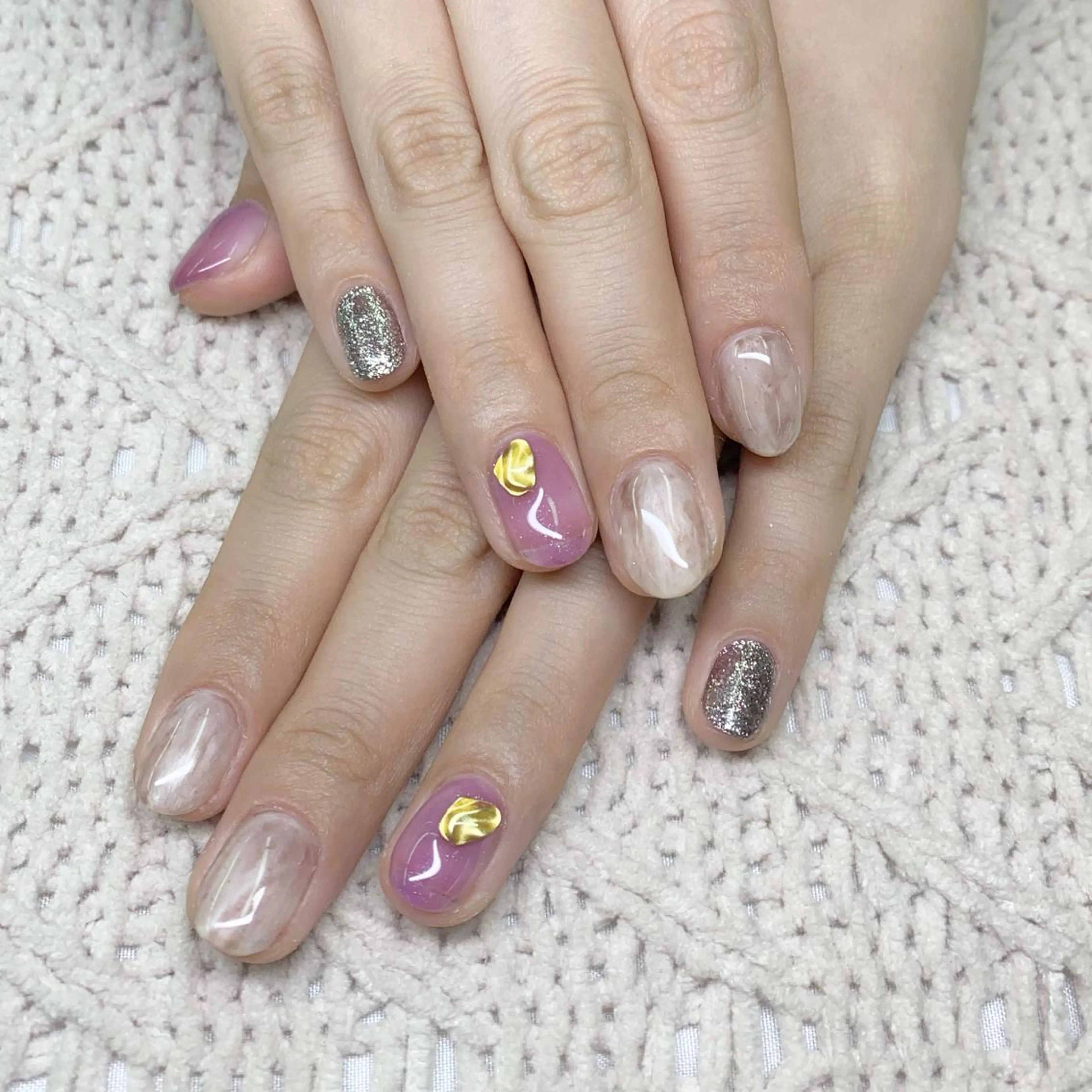 ネイル ニュアンスネイル パープル zina 千葉2nd NONのネイルデザイン