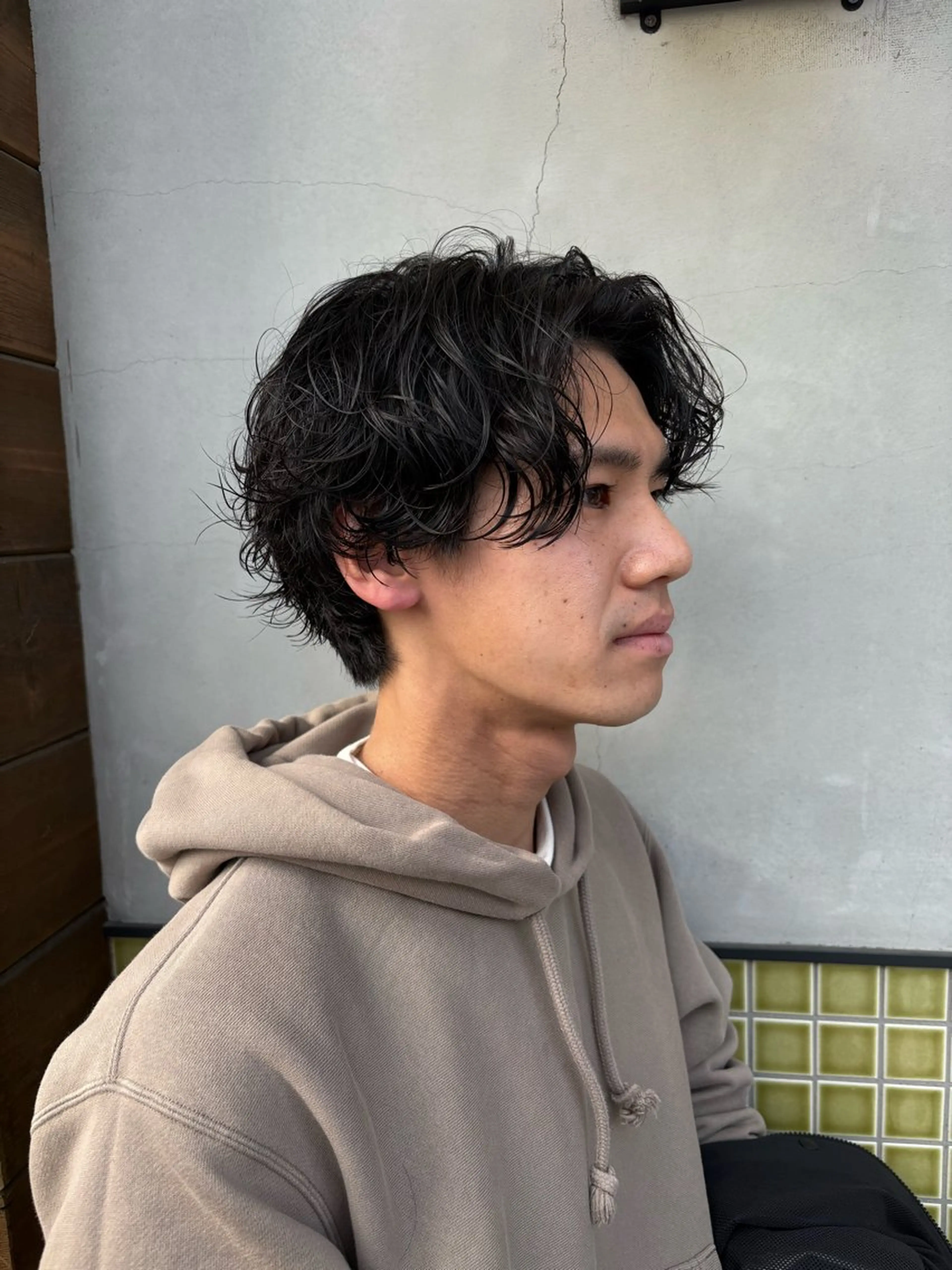 ミディアム メンズ ミディアムパーマ メンズパーマ カット パーマ 五十嵐 雄毅のヘアスタイル