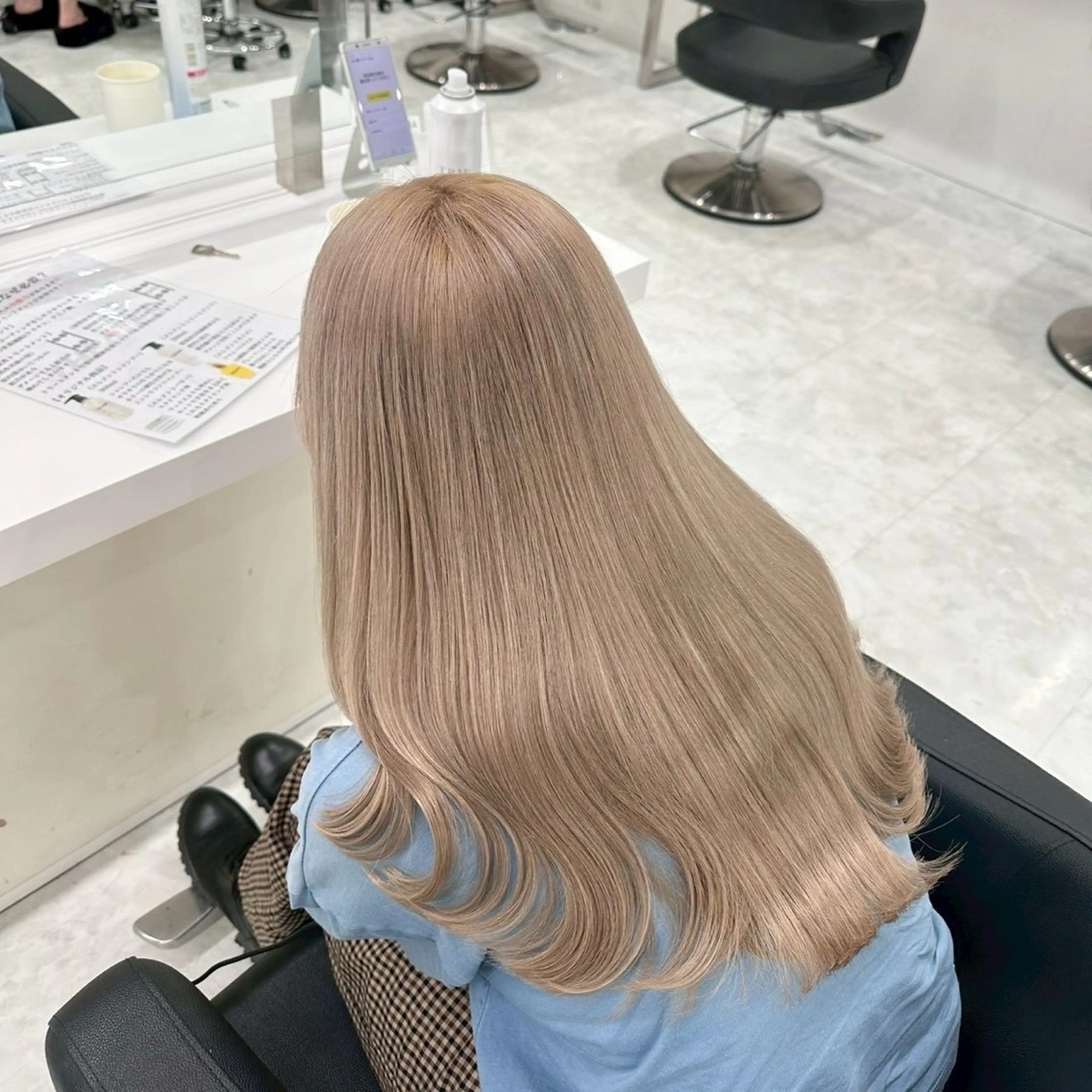 ミディアム カラー ヘアカラー トリートメント ミルクティーベージュ /HIROMU🧋のヘアスタイル