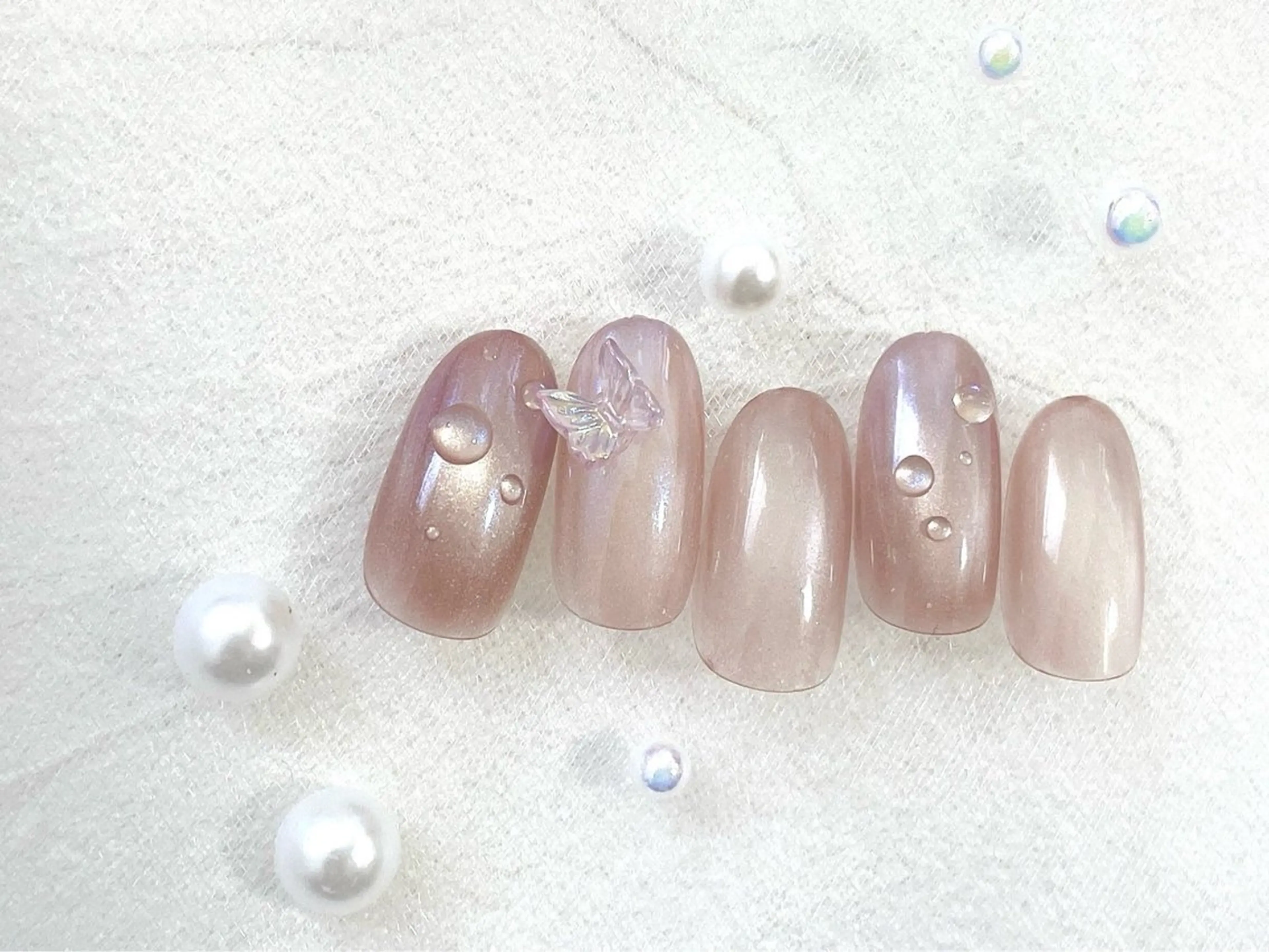 ネイル オーロラネイル ブルー フットネイル フレンチネイル ジェルネイル kiki nail たまプラーザのネイルデザイン