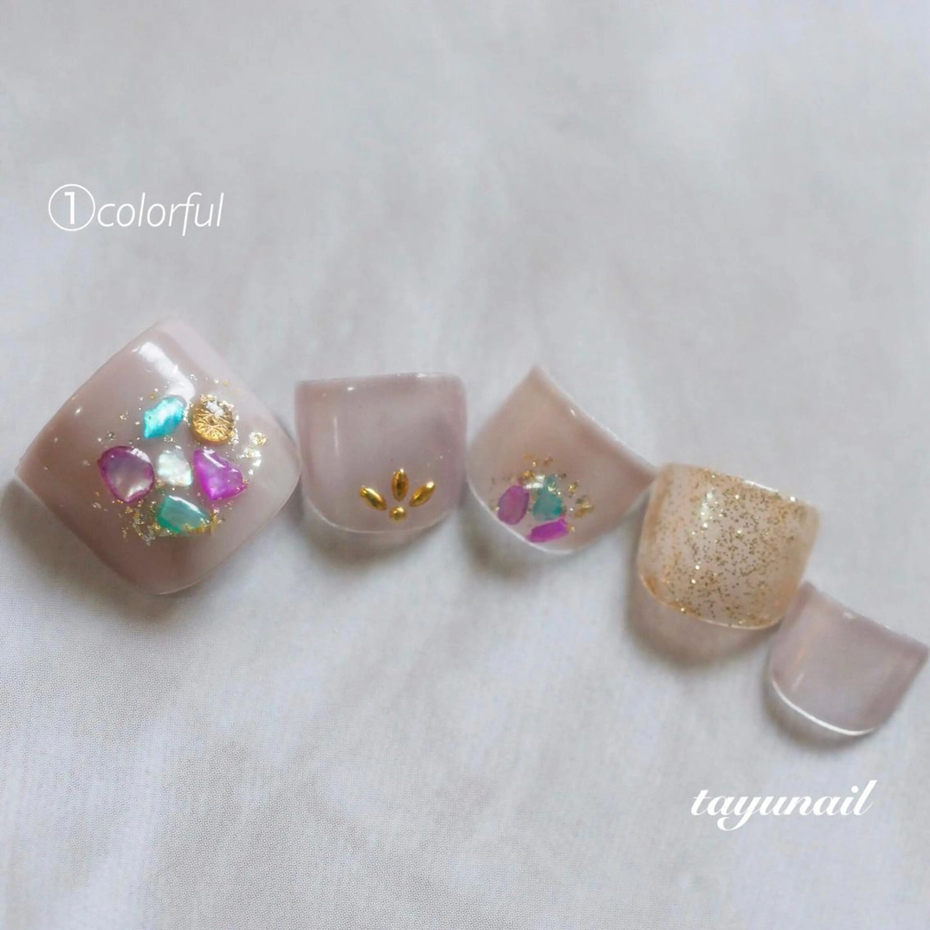 ネイル アートネイル ブルー フットネイル ジェルネイル ワンカラーネイル フットネイル ネイルサロン・ネイルスクール　たゆnail所属・ネイルサロン 【たゆnail】のネイルデザイン