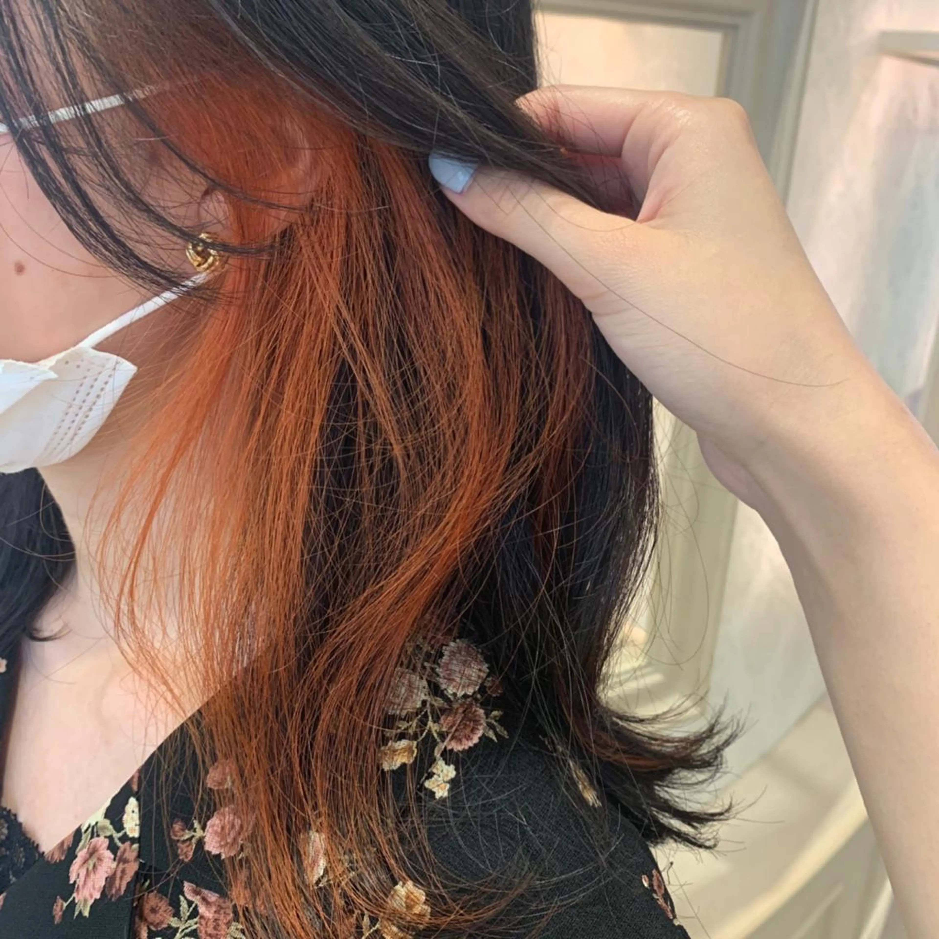 カラー オレンジ ヘアカラー 🍪ﾖｼｲﾊﾙﾈ🍪 ﾗﾍﾞﾝﾀﾞｰｶﾗｰのヘアスタイル