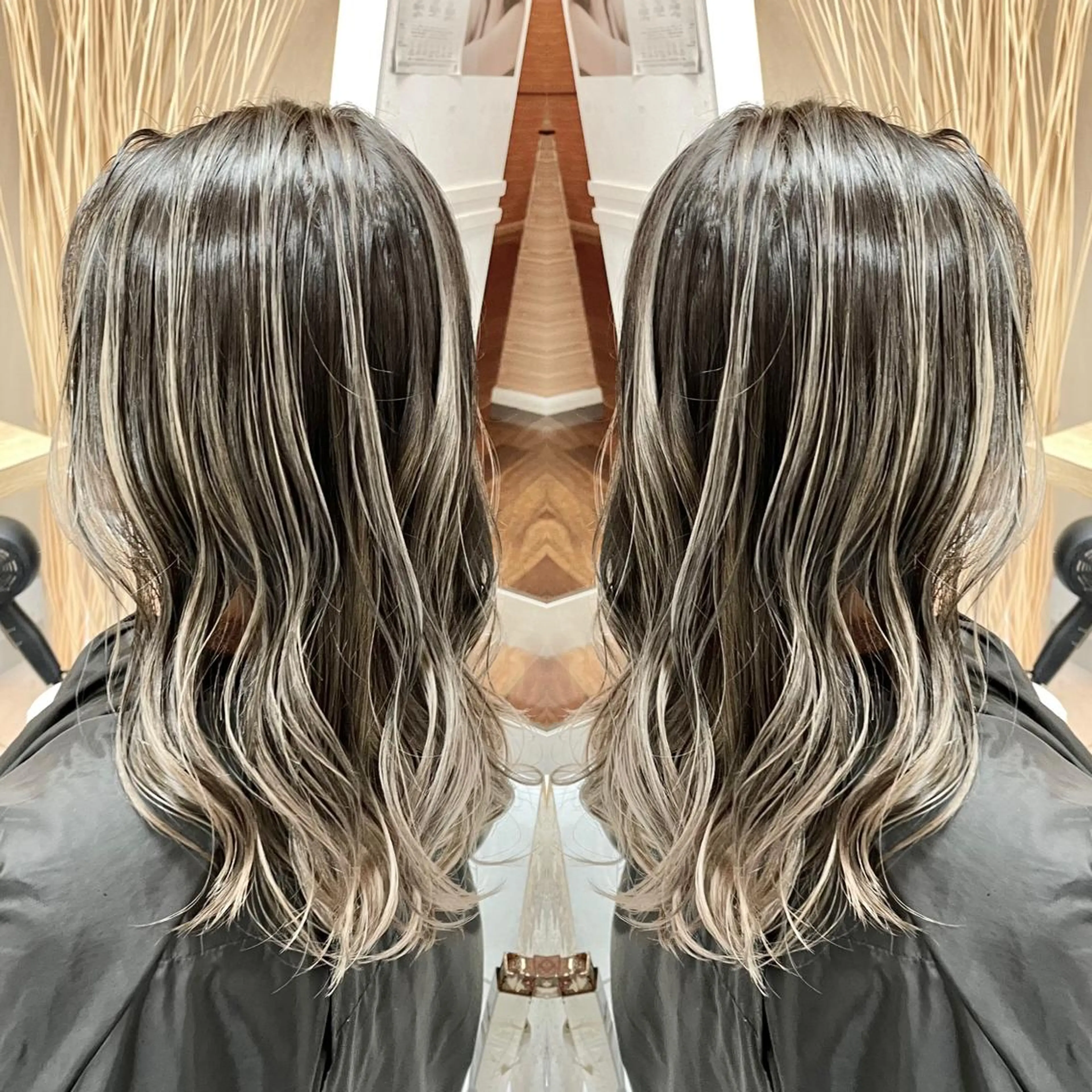 ミディアム カラー カット ヘアカラー トリートメント 縮毛/レイヤー 韓国/橋口のヘアスタイル