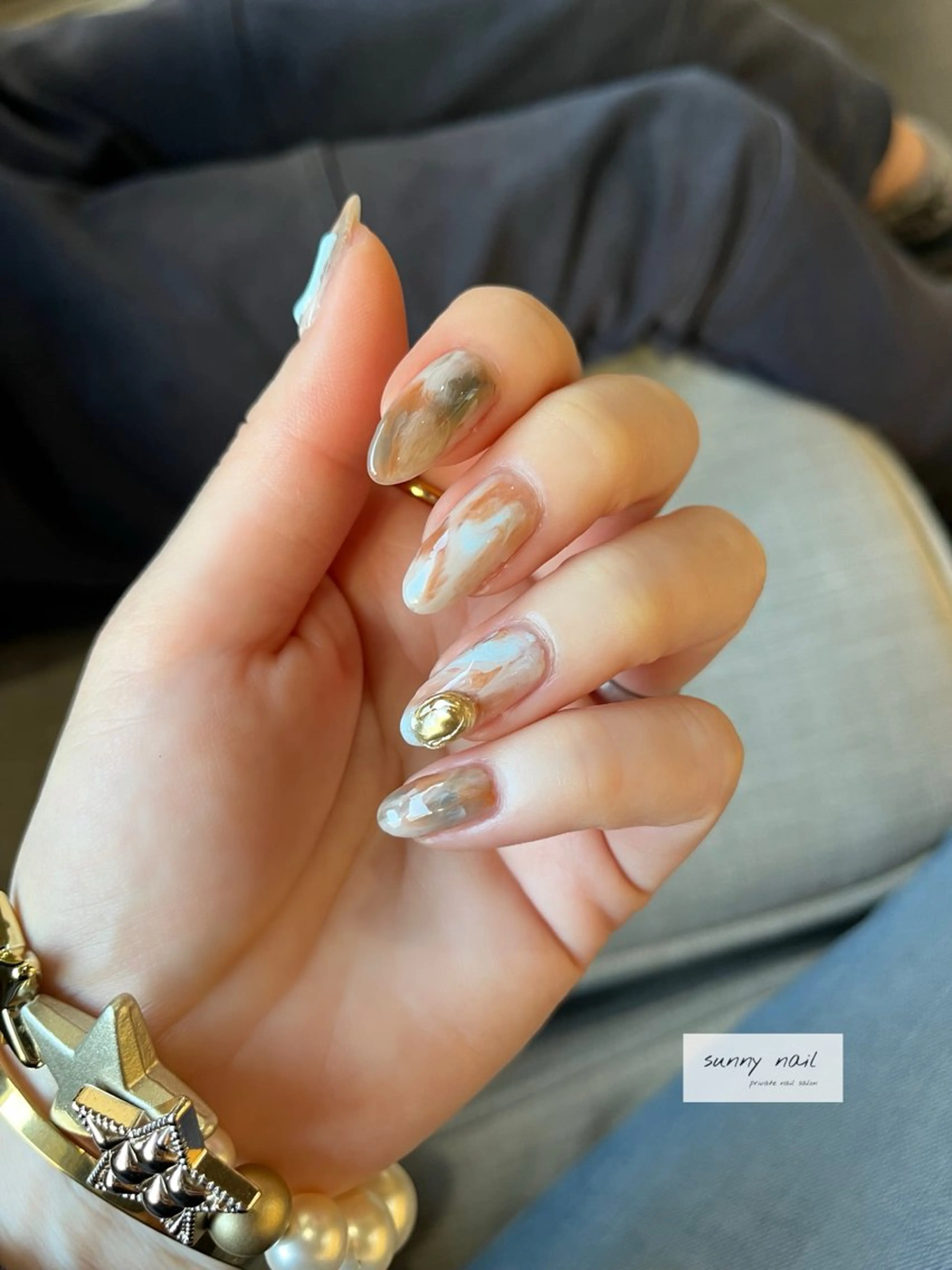 ネイル 大理石ネイル(マーブル) ミラーネイル sunny nailのネイルデザイン