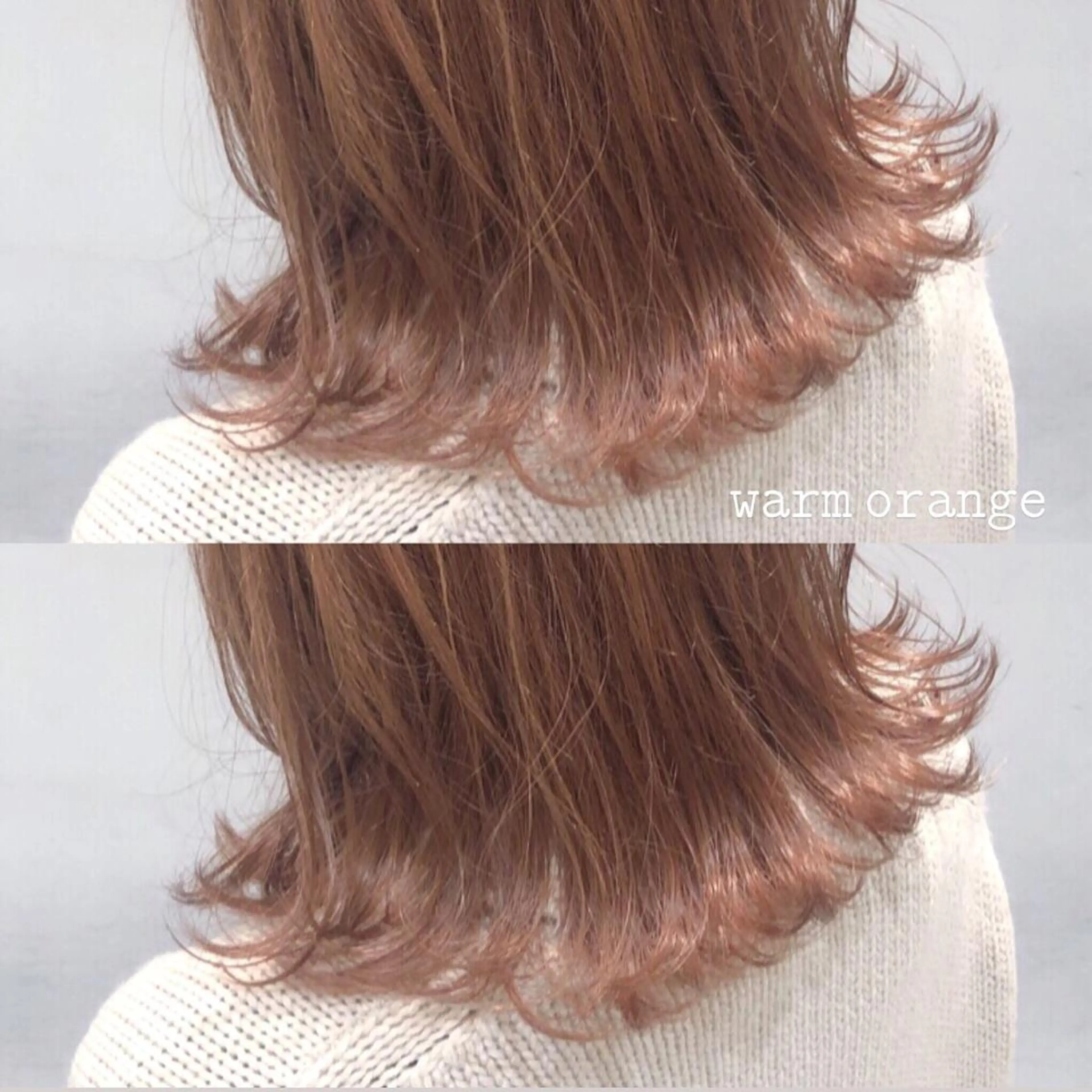 セミロング カラー ブリーチ オレンジ カット ヘアカラー トリートメント 韓国ヘア🇰🇷 トヨキトキコのヘアスタイル