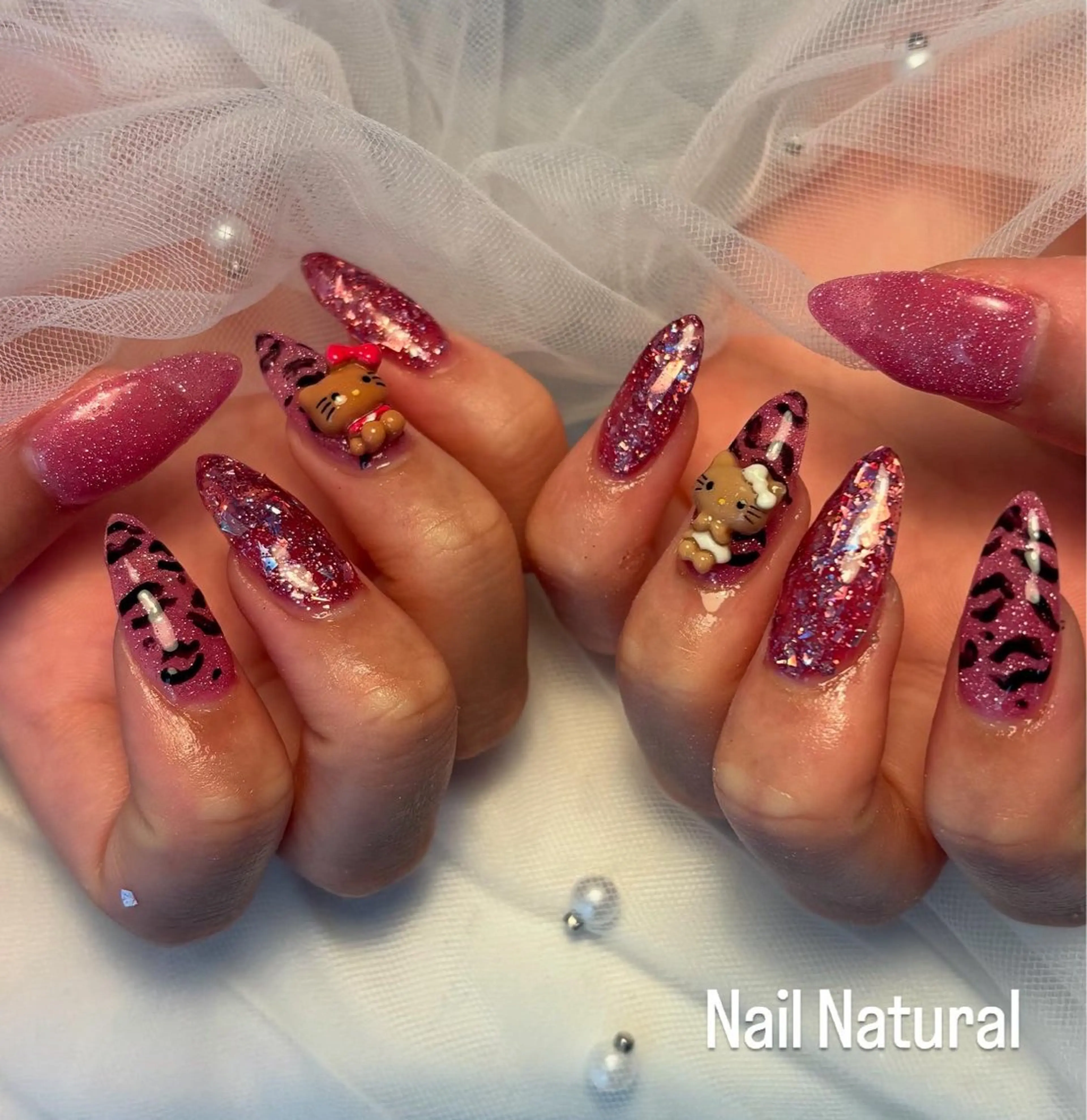 ネイル フラッシュネイル フットネイル フレンチネイル ジェルネイル ガラスフレンチ ハンドネイル Nail salon Natulalのネイルデザイン