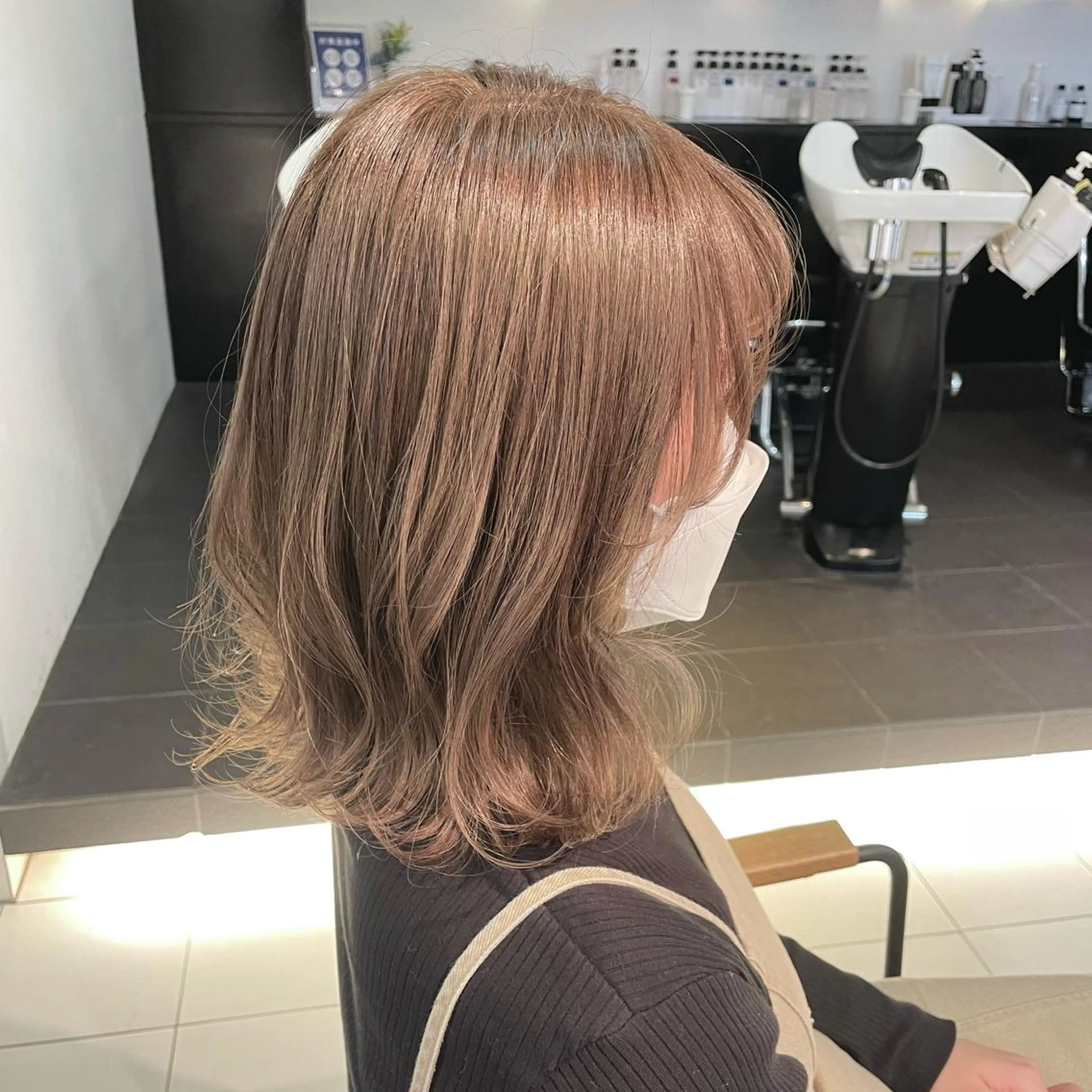 ミディアム カラー ベージュカラー ミルクティーベージュ 透明感カラー/ 寺田千雅子のヘアスタイル