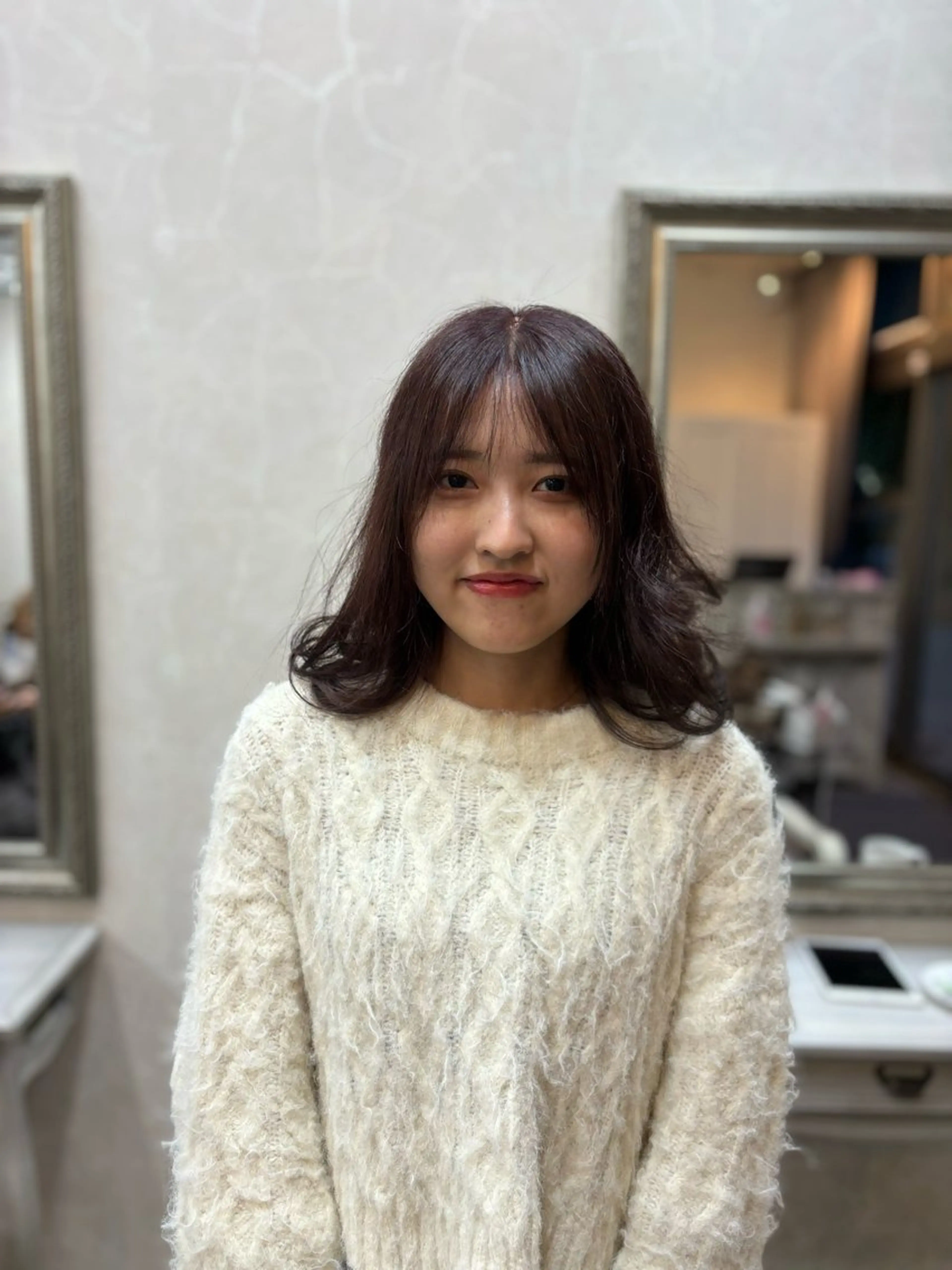 ミディアム カラー ヘアアレンジ ボルドーカラー カットモデル募集中 murakamiのヘアスタイル