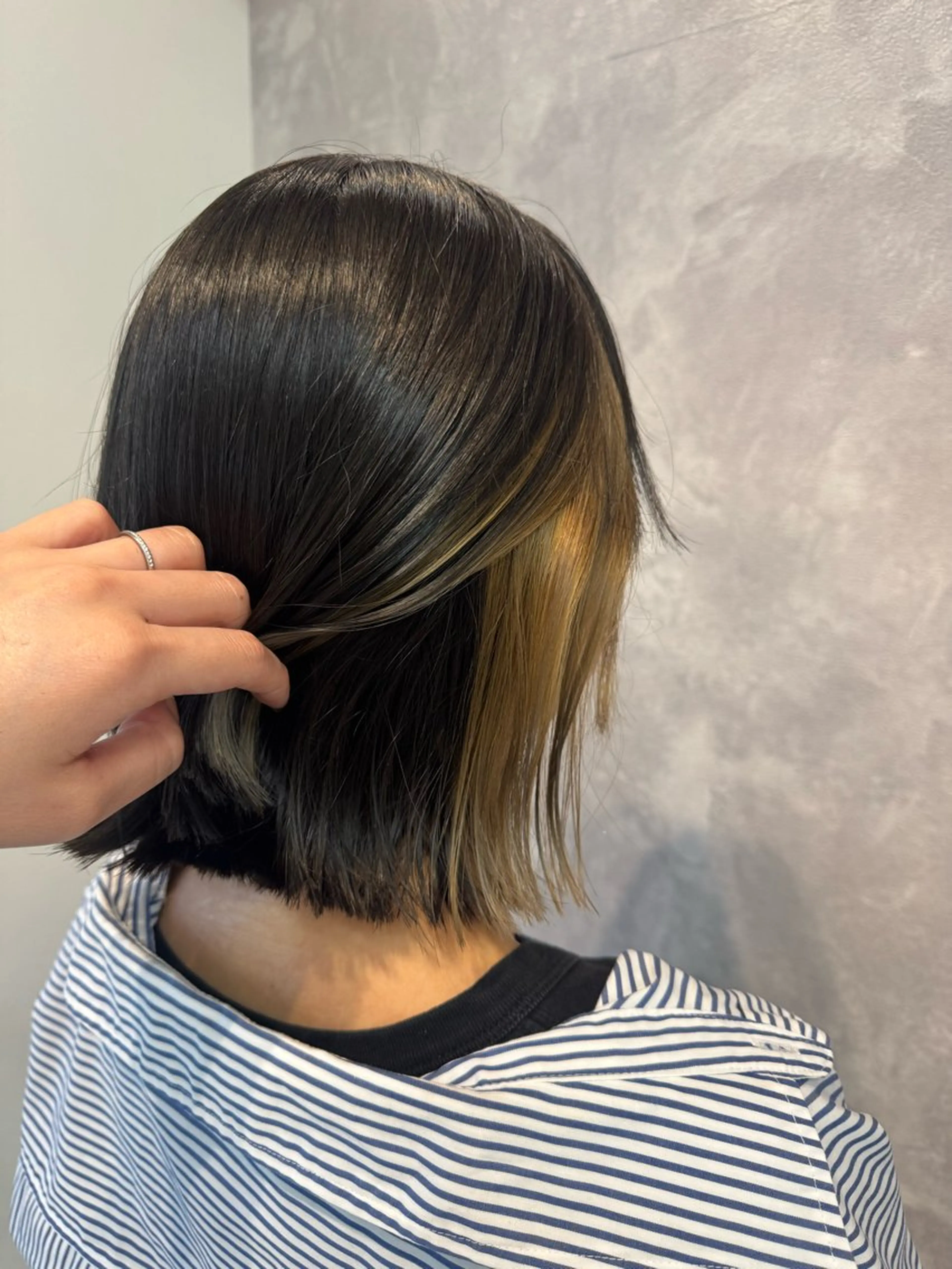 ミディアム カラー カット ヘアカラー トリートメント ヒヨシ ルナのヘアスタイル