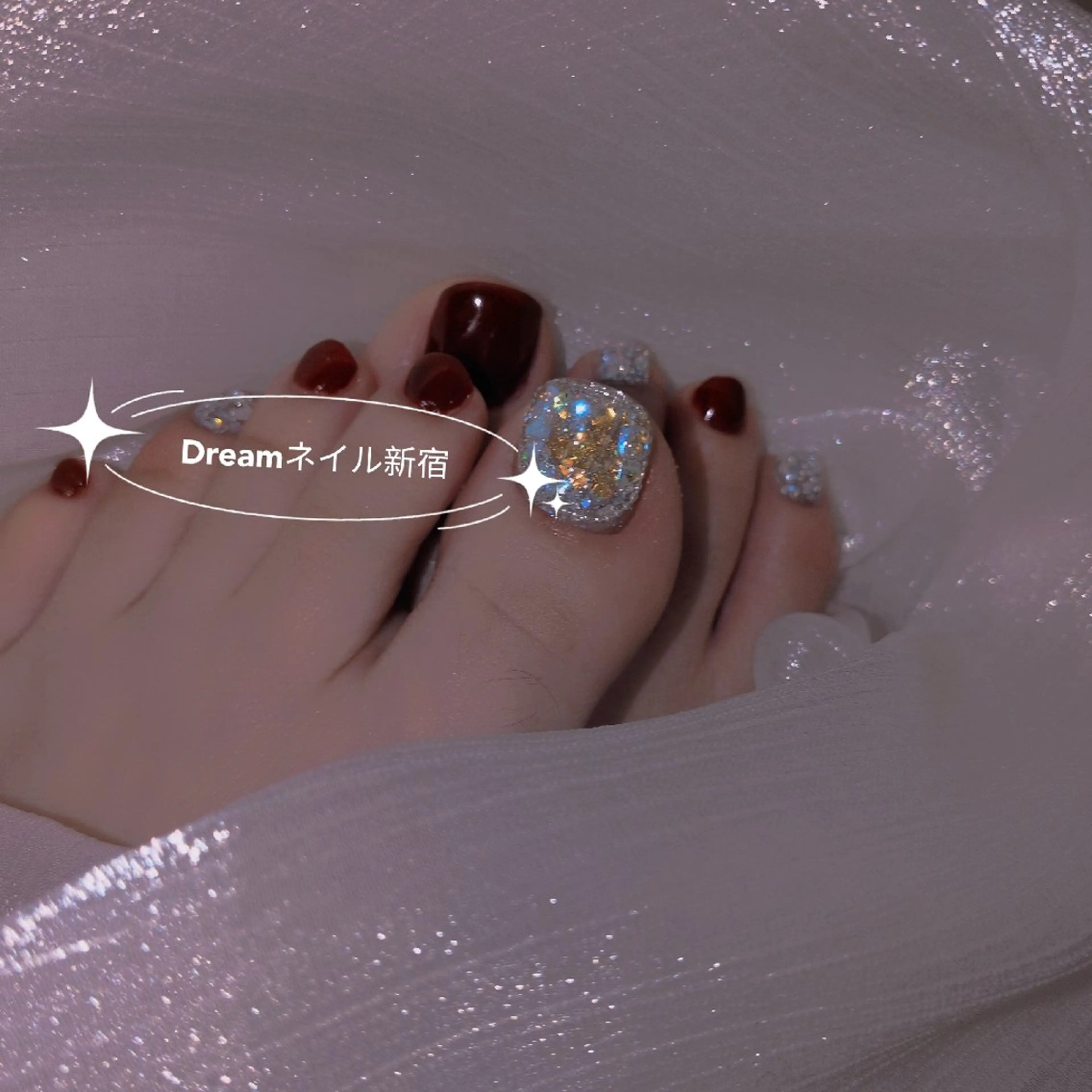 ネイル フットネイル ネイリストゆか💅 長さだし、深爪矯正のネイルデザイン