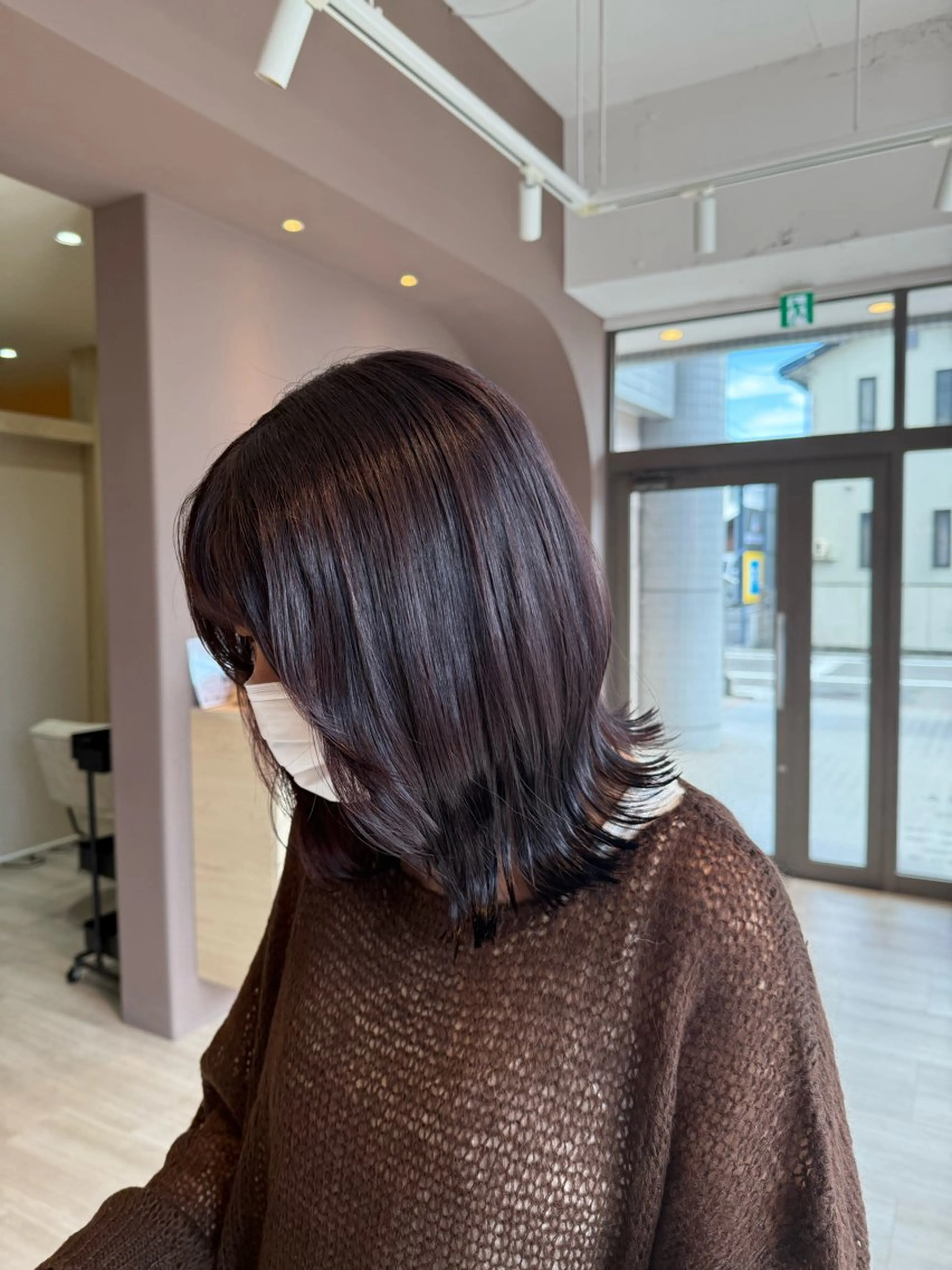 ミディアム ラベンダーブラウン Lien.AKI 各務原スタイリストのヘアスタイル