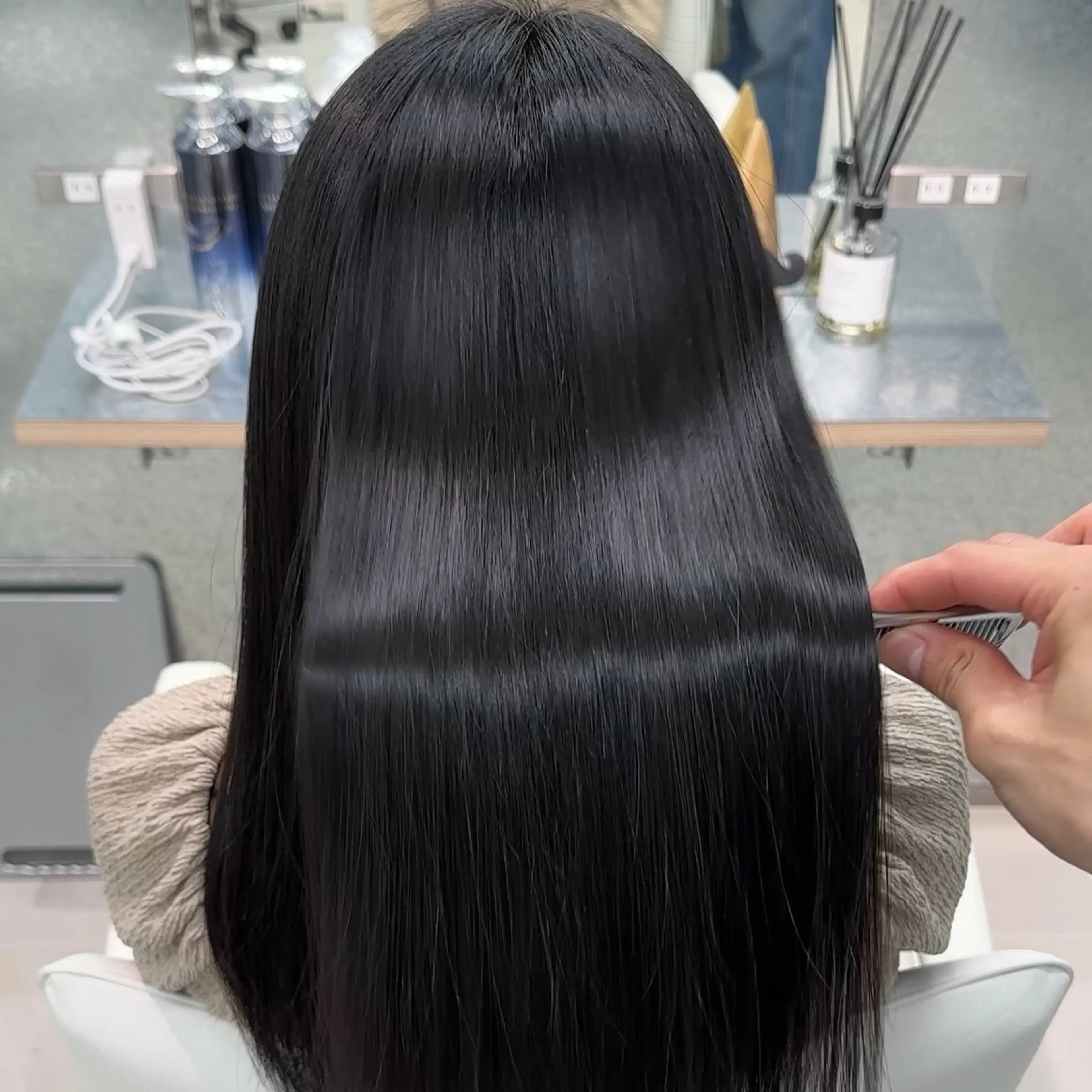 セミロング くせ毛 TRUNS所属・こうた/髪質改善 ストレート/ヘアケアのヘアスタイル