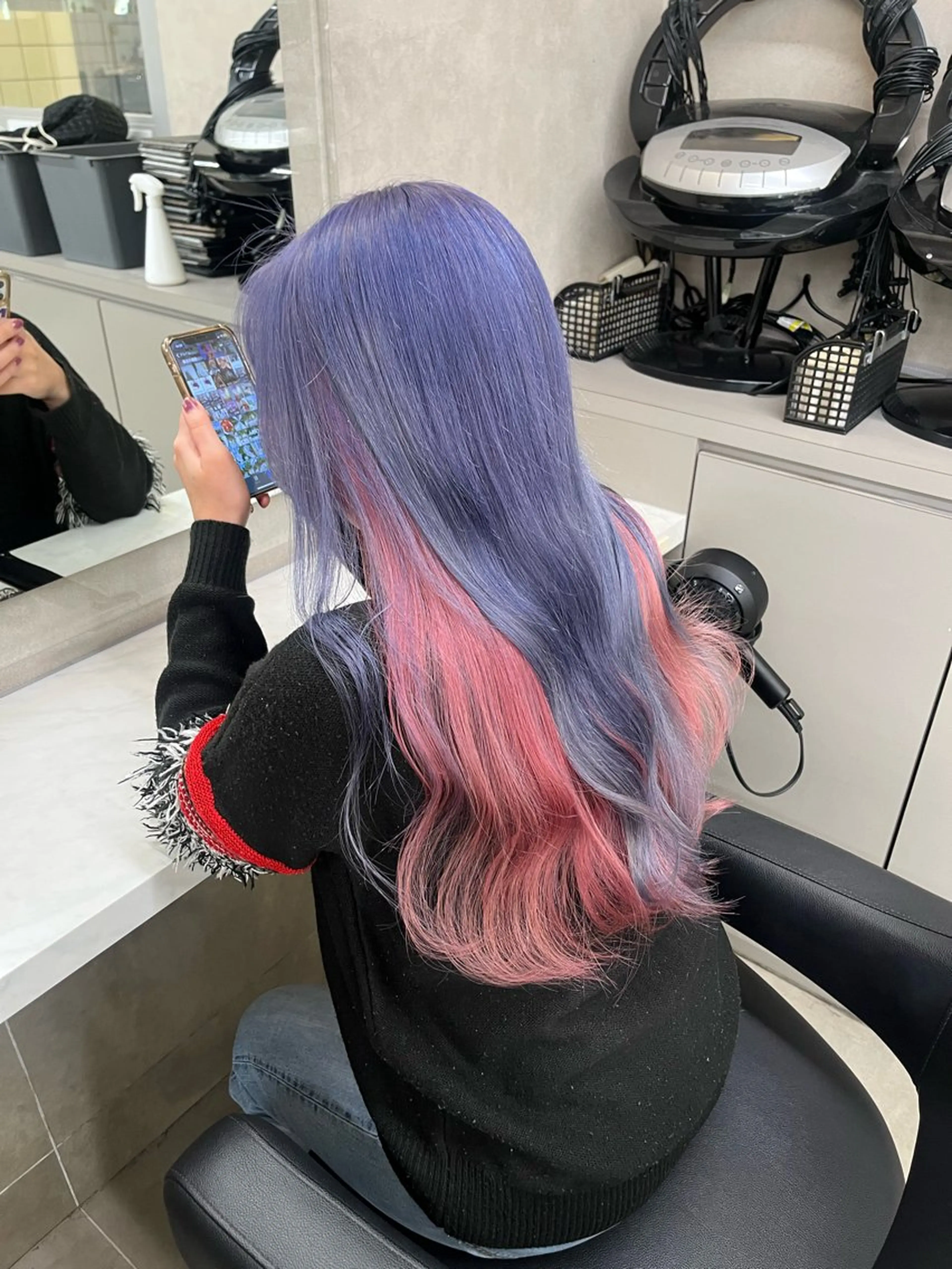 セミロング ヘアカラー トリートメント ヘッドスパ ヘアセット 寒色＆ブリーチ特化 寒色MiOのヘアスタイル