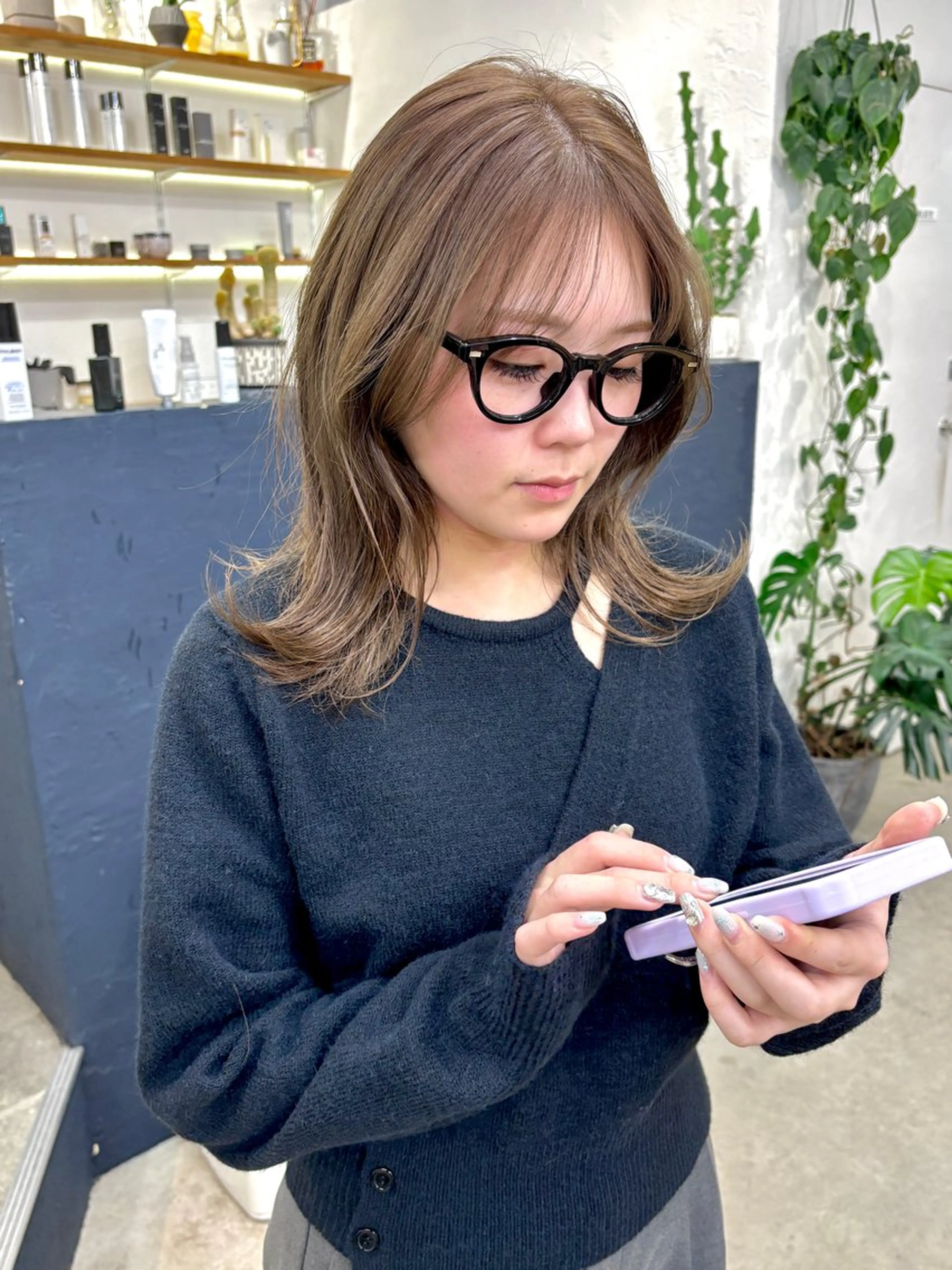 ミディアム カラー ベージュカラー ブリーチ ブリーチなしカラー 暖色カラー/天神/ ヘイマサクラのヘアスタイル