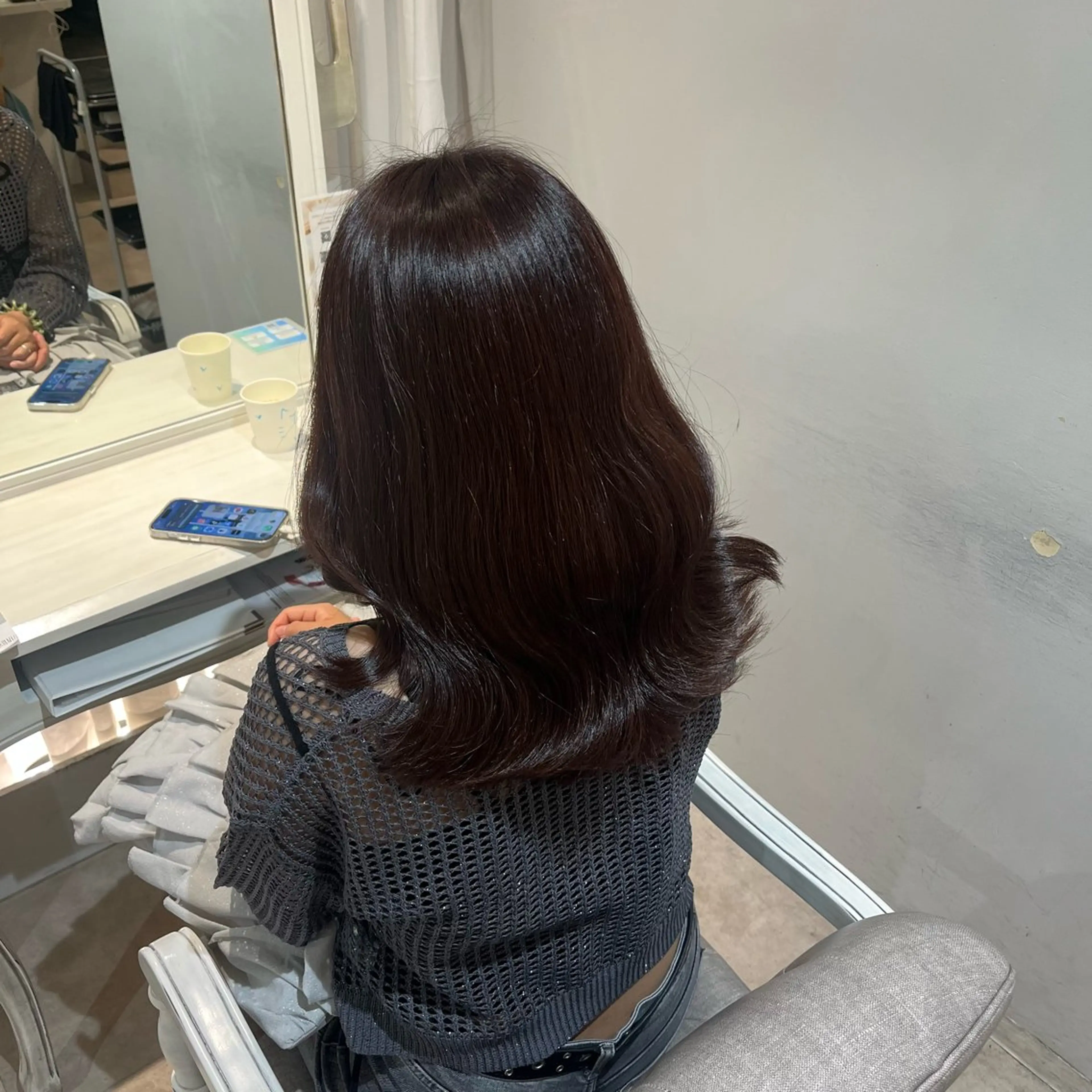 ミディアム カラー カット ヘアカラー トリートメント rio / CreBiA /名駅のヘアスタイル