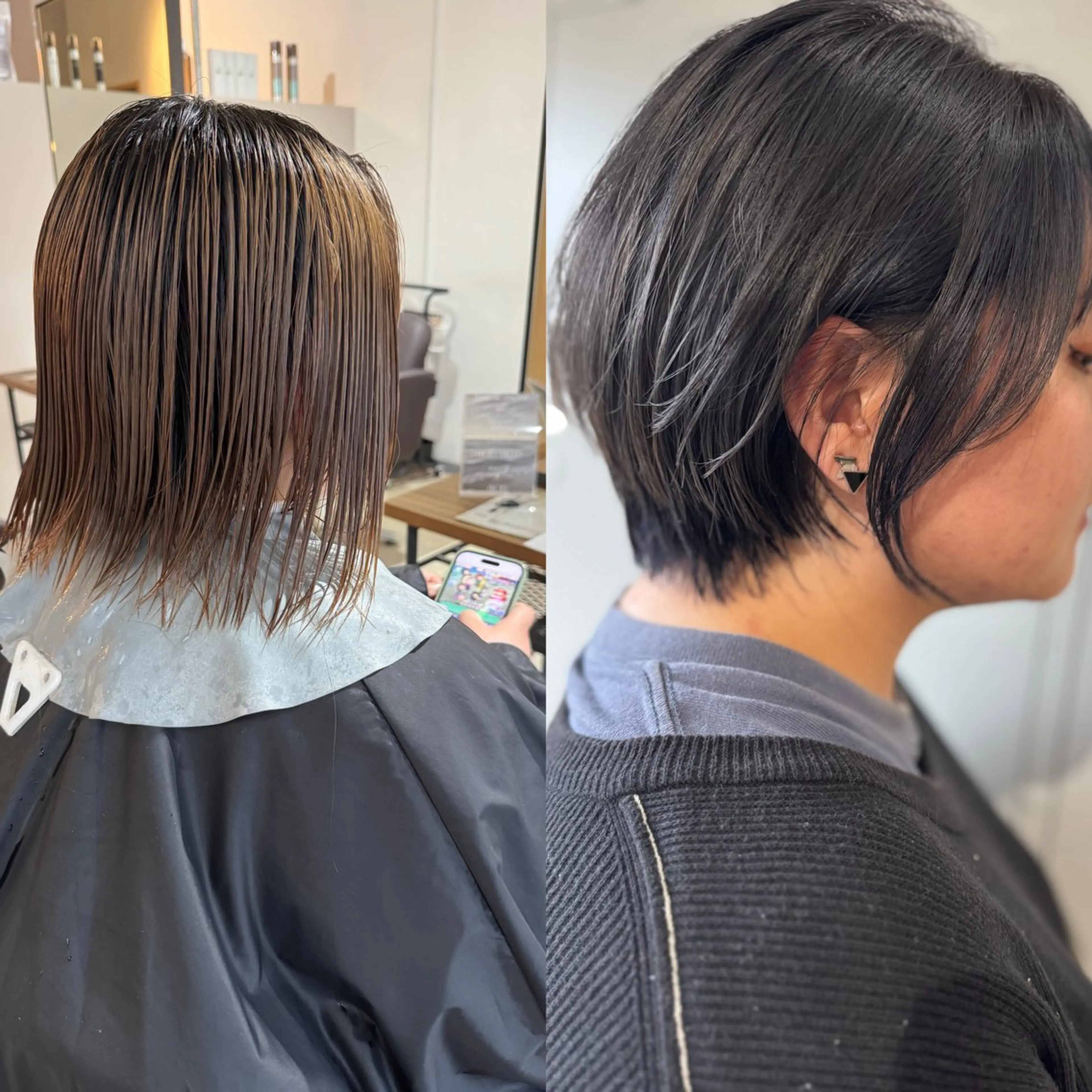 ショート ボブレイヤー ボブ 韓国風ヘア レイヤーカット ショートヘア カット ✨髪質改善美髪矯正✨ ボブ/韓国レイヤー✨のヘアスタイル