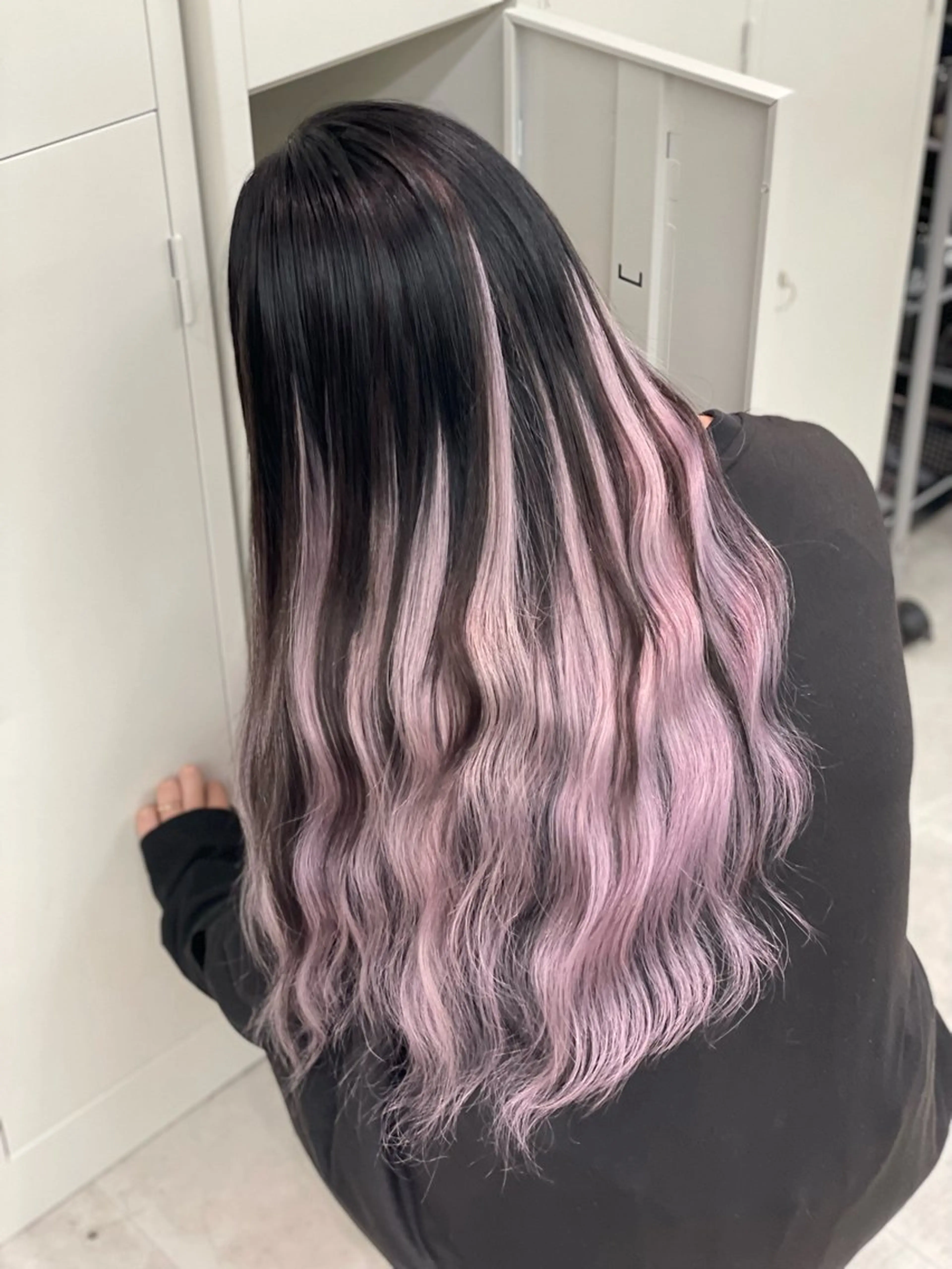 ロング カラー ショーヤ/ブリーチ /バレイヤージュのヘアスタイル