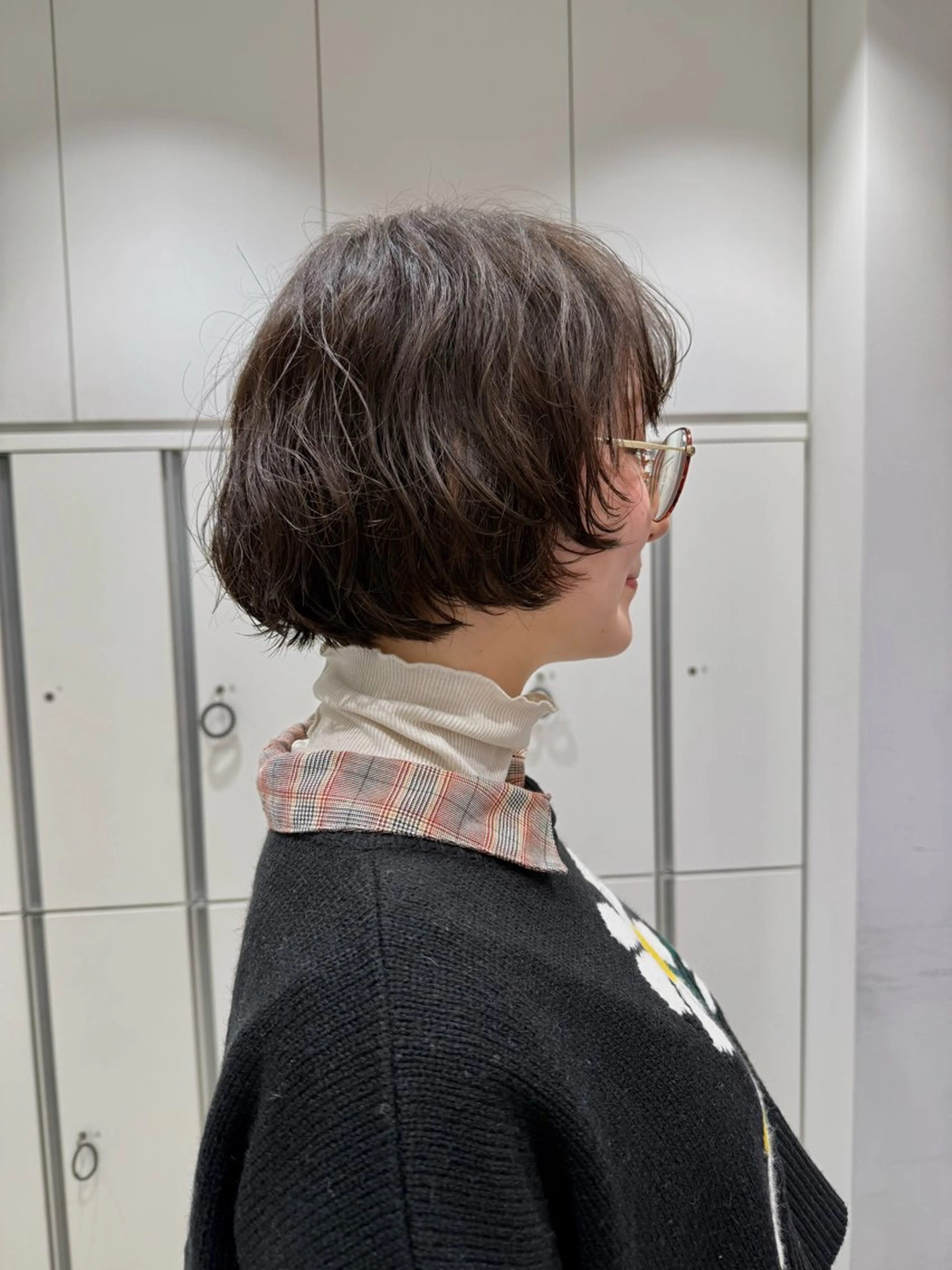 ショート くせ毛 カット トリートメント miwa/ボブパーマ /モードボブのヘアスタイル