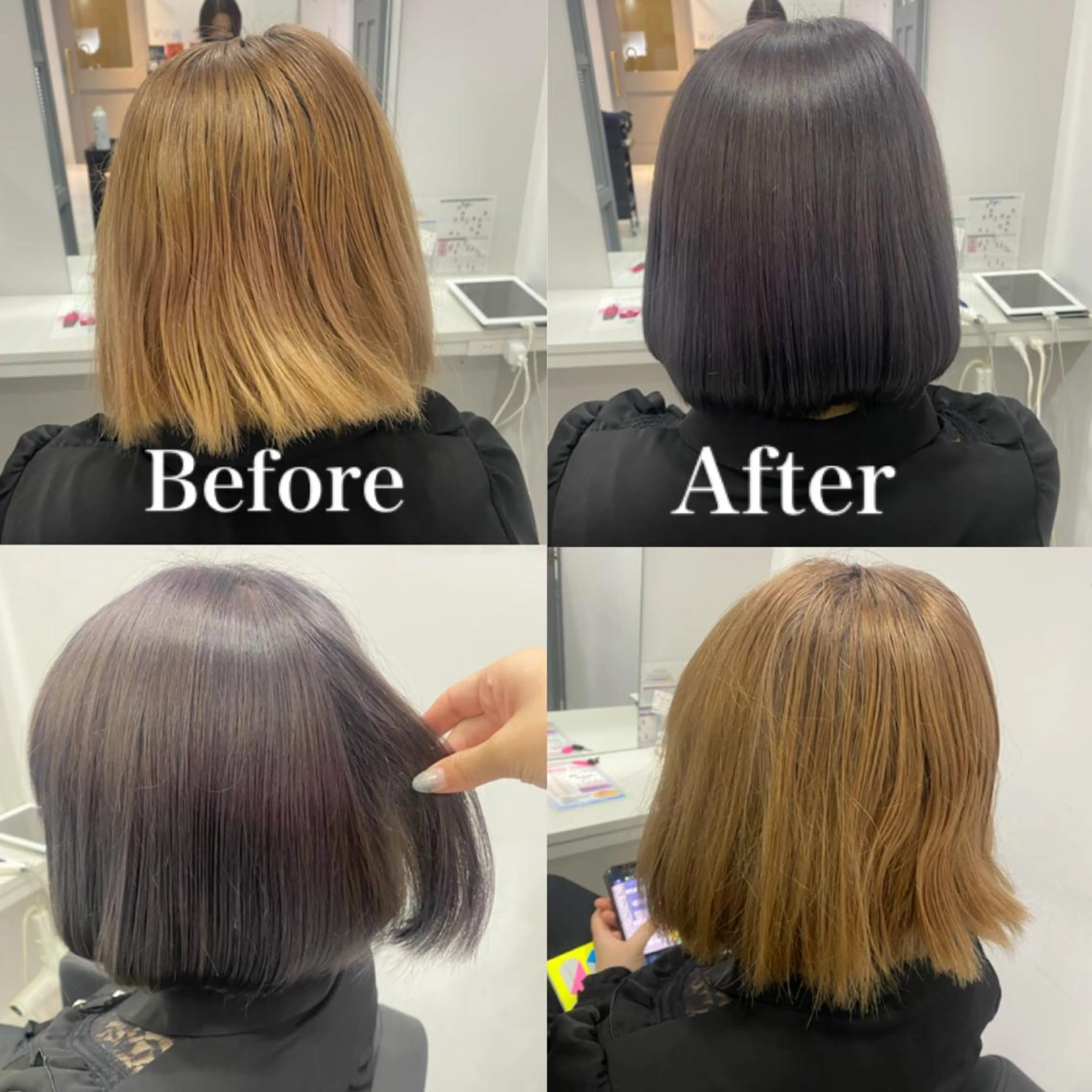 ショート カラー アディクシーカラー アッシュ ブリーチ シルバー シルバーアッシュ カット ヘアカラー トリートメント 髪質改善×矯正🫧 韓国ヘアasamiのヘアスタイル