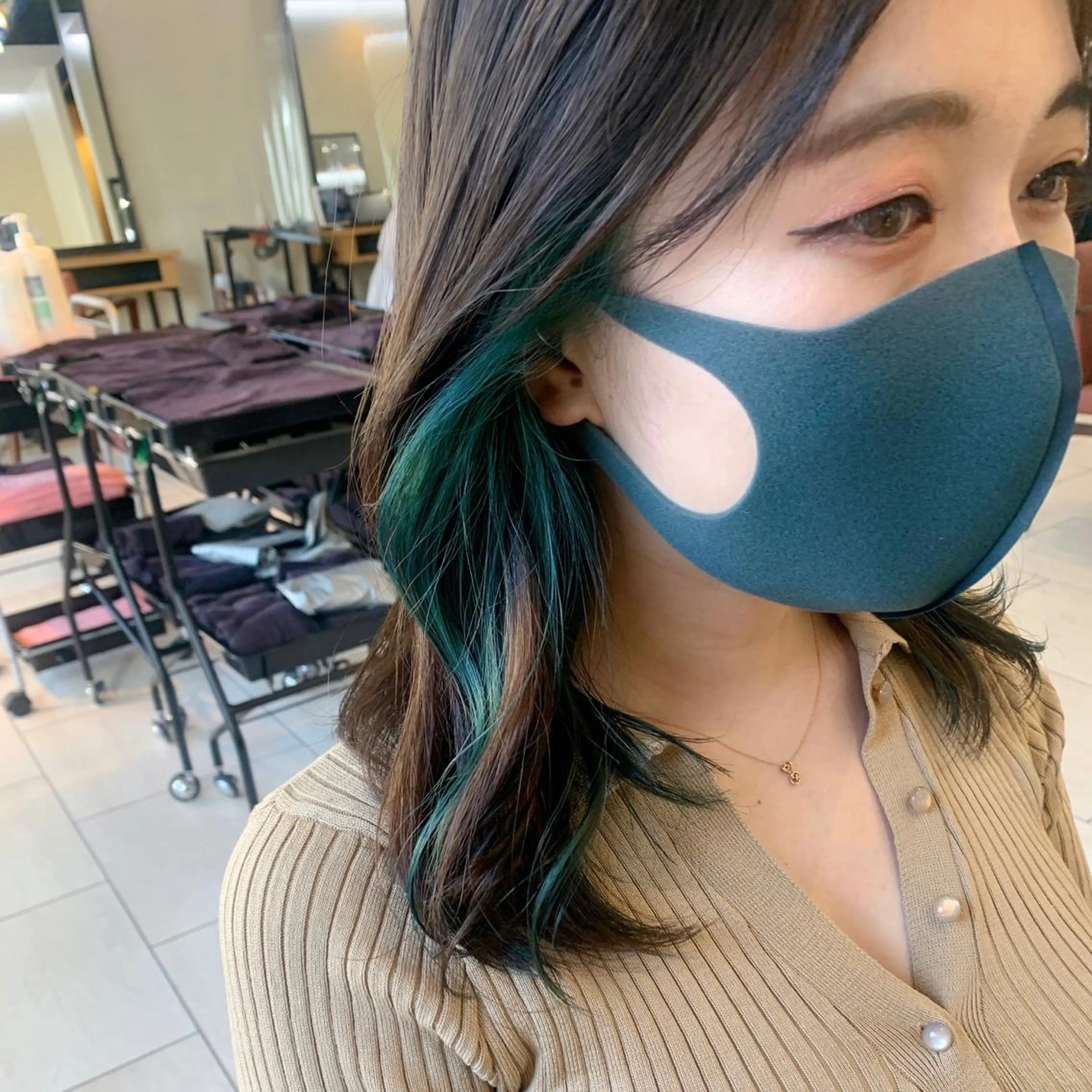 ミディアム カラー カット ヘアカラー トリートメント 🌱小顔ヘア/ボブ ミディアム/双葉🌱のヘアスタイル