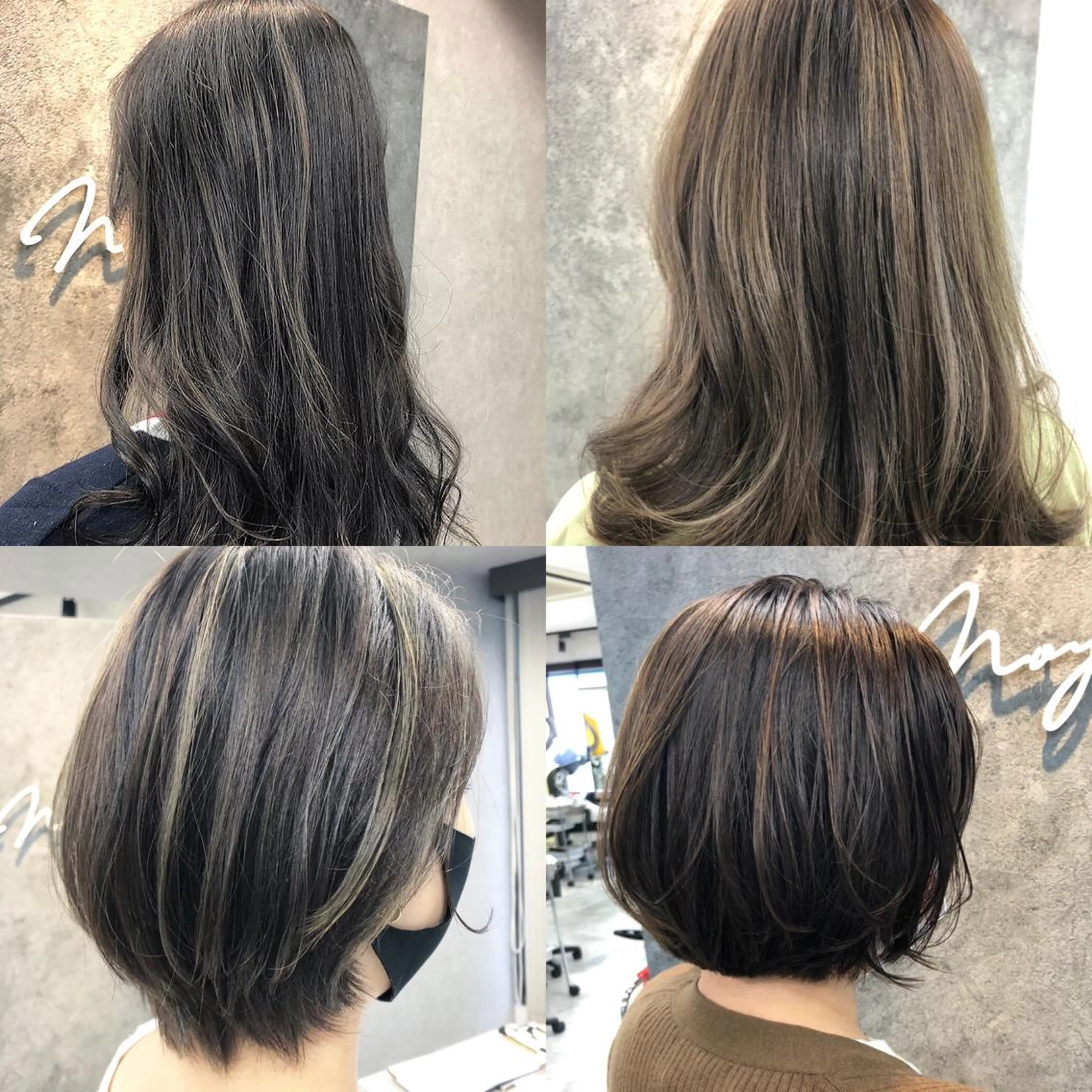 ミディアム ハイライト カット ヘアカラー トリートメント Noy所属・Noyヨシモト ヒロトのヘアスタイル