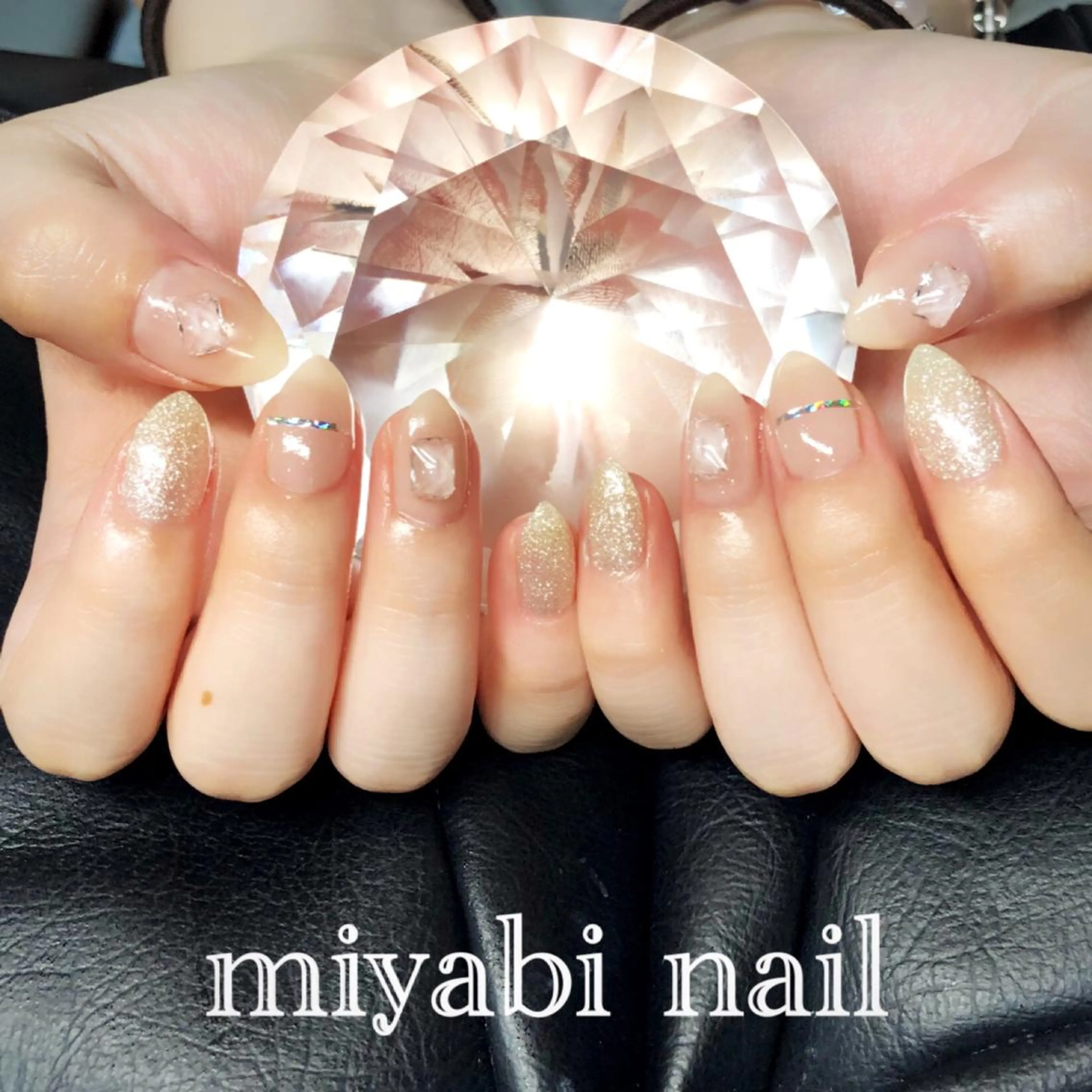 ネイル アートネイル クリアネイル ジェルネイル ラメ(グリッター) 持ち込み ハンドネイル miyabi nail 桂川駅近くのネイルデザイン