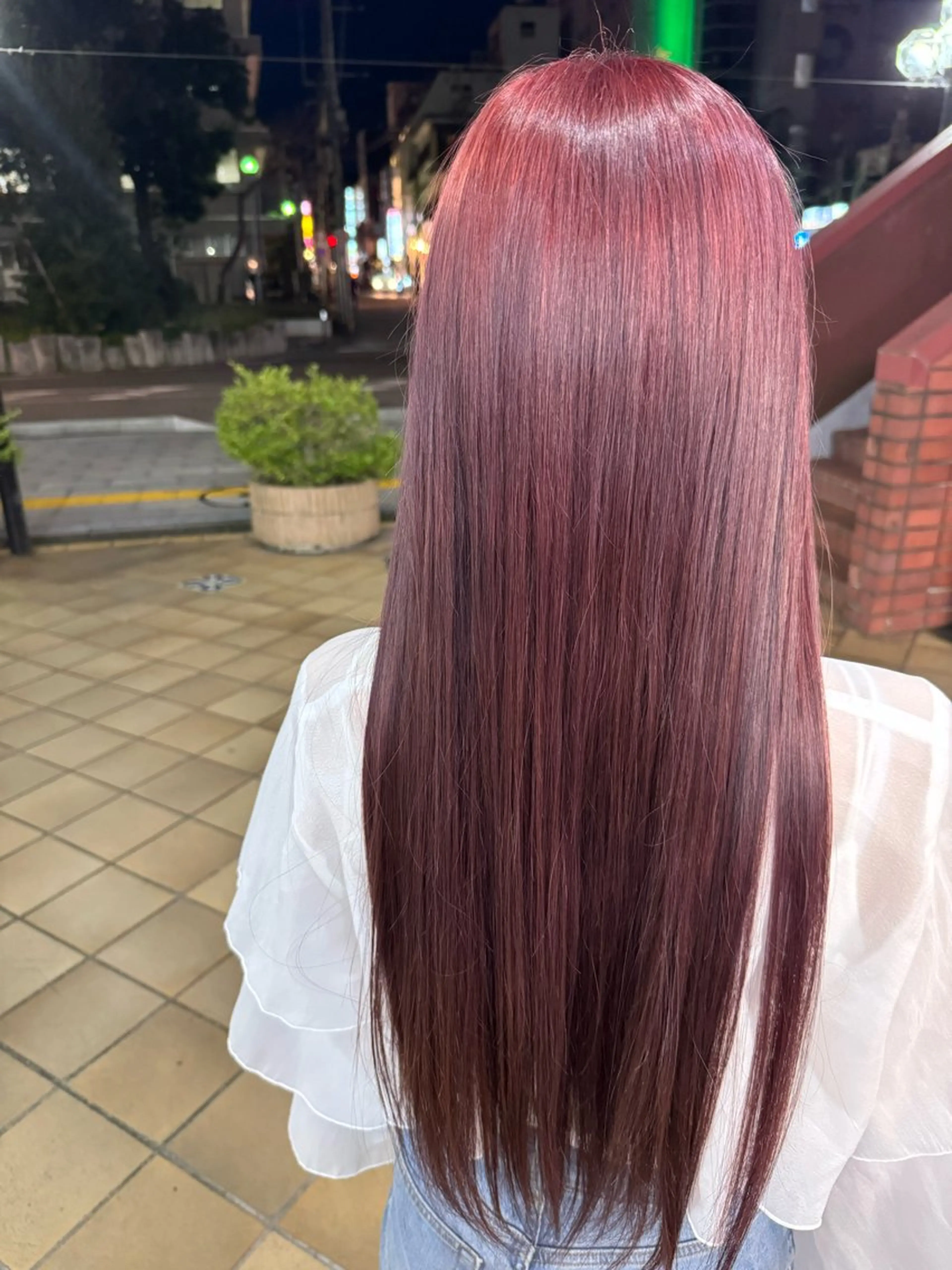 ロング カラー ブリーチ ケアブリーチ ピンクカラー 藤川 瑛梨奈のマツエク・マツパデザイン