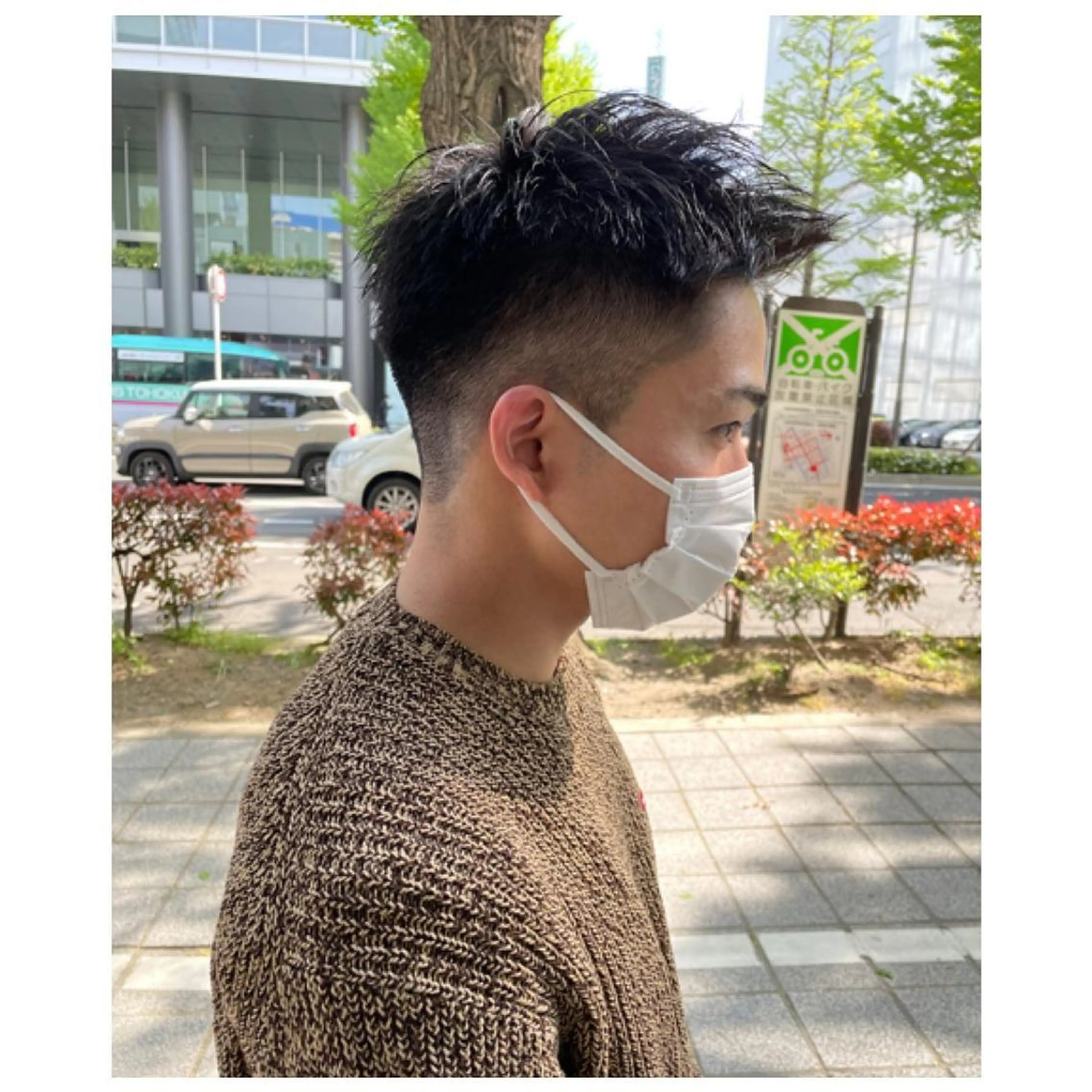 セミロング メンズ スペインカール 外国人風カラー 縮毛矯正 トリートメント レイヤー・波巻き RYOSUKEのヘアスタイル