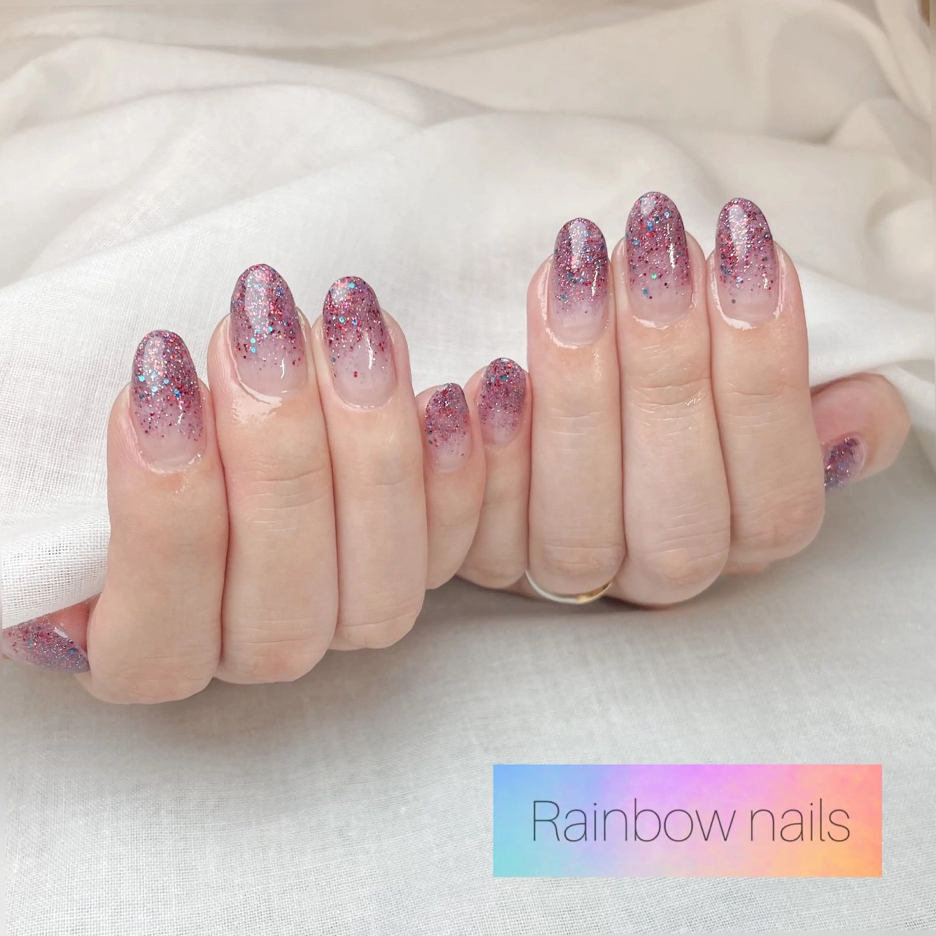 ネイル Rainbow nailsくろちゃんのネイルデザイン