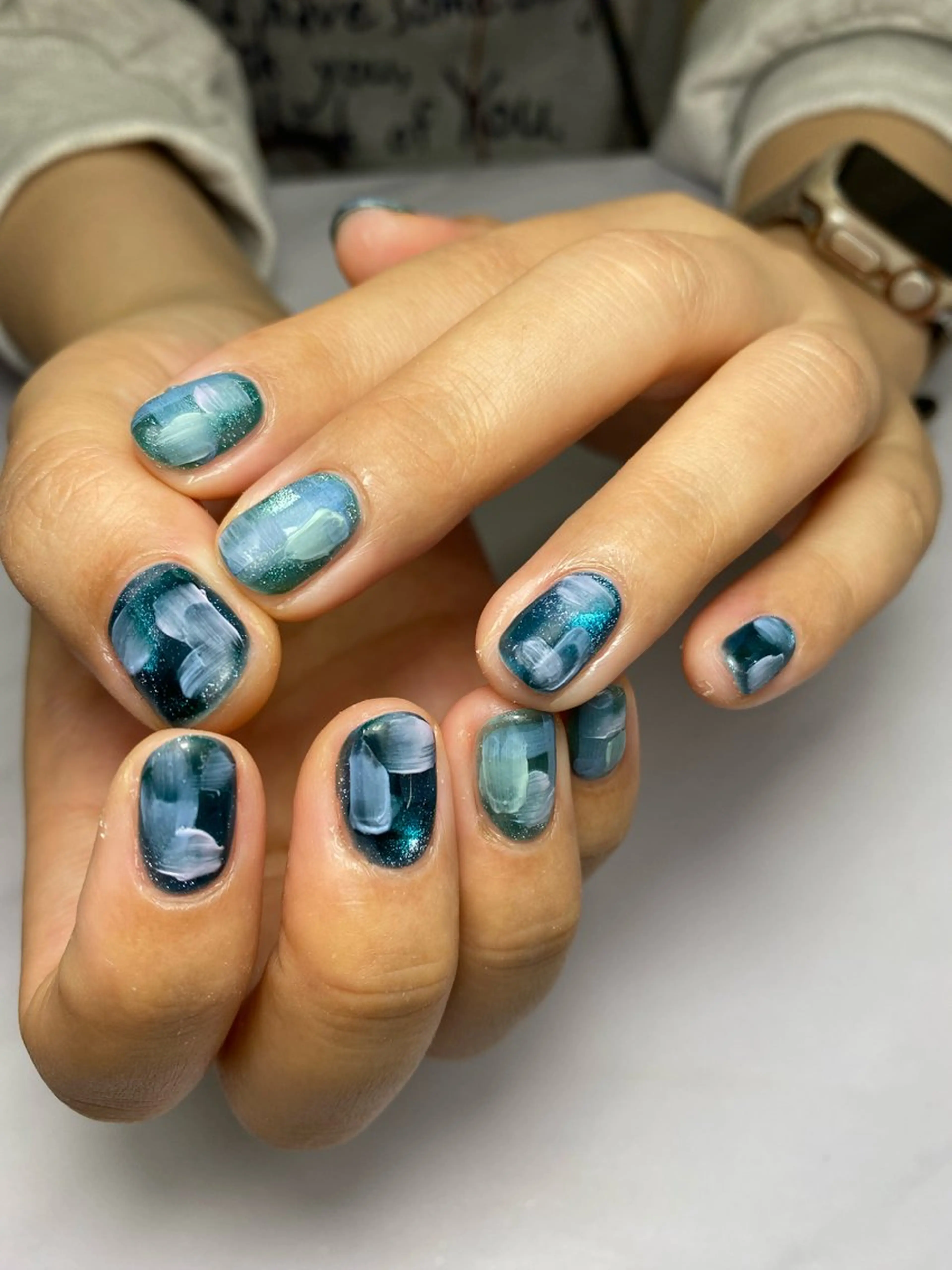 ネイル ジェルネイル マグネットネイル 持ち込み ニュアンスネイル ワンカラーネイル ハンドネイル 草加ニュアンスネイル 🌚hersのネイルデザイン