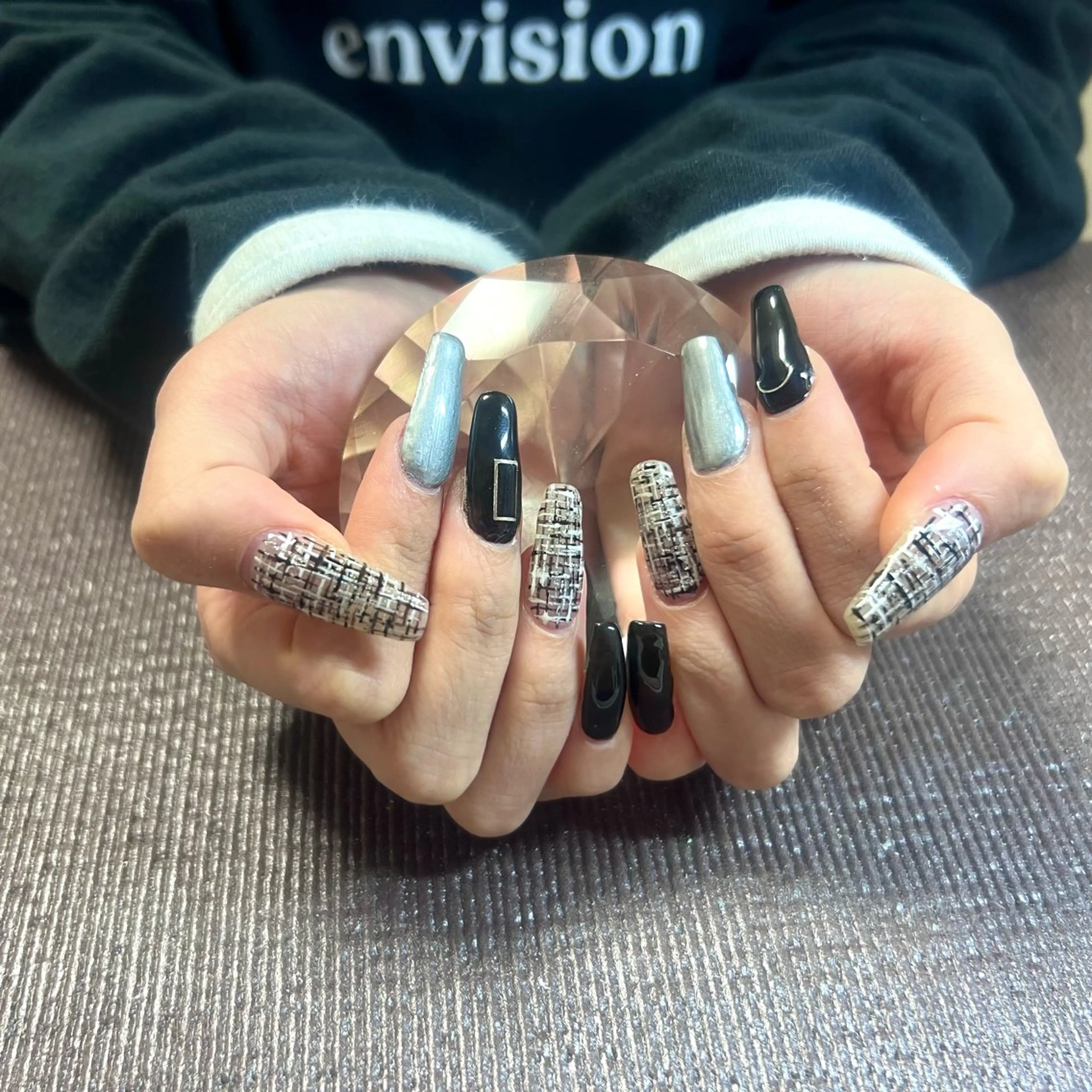 ネイル ツイードネイル やつや ももかのネイルデザイン