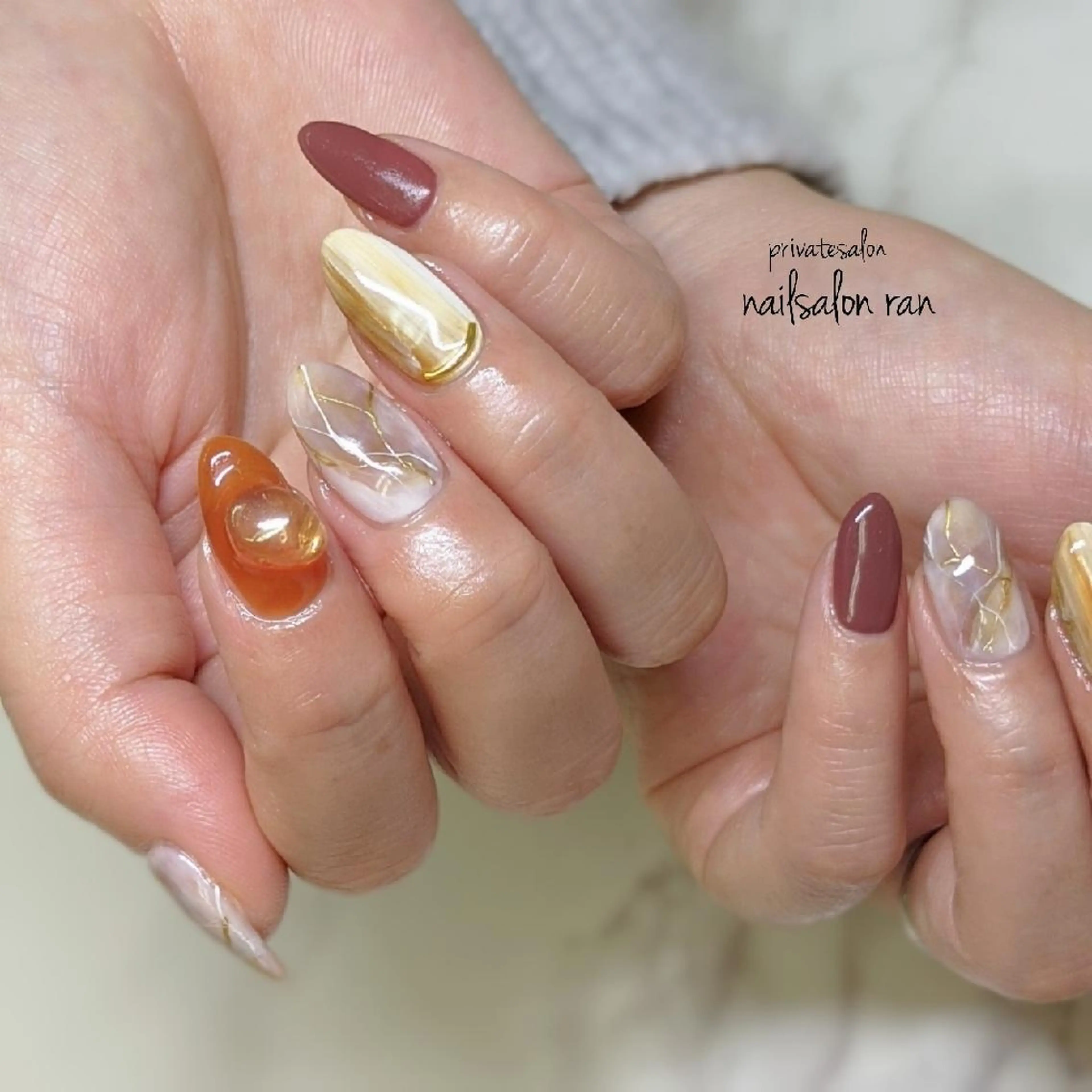 ネイル 大理石ネイル(マーブル) 持ち込み nailsalon ranのネイルデザイン
