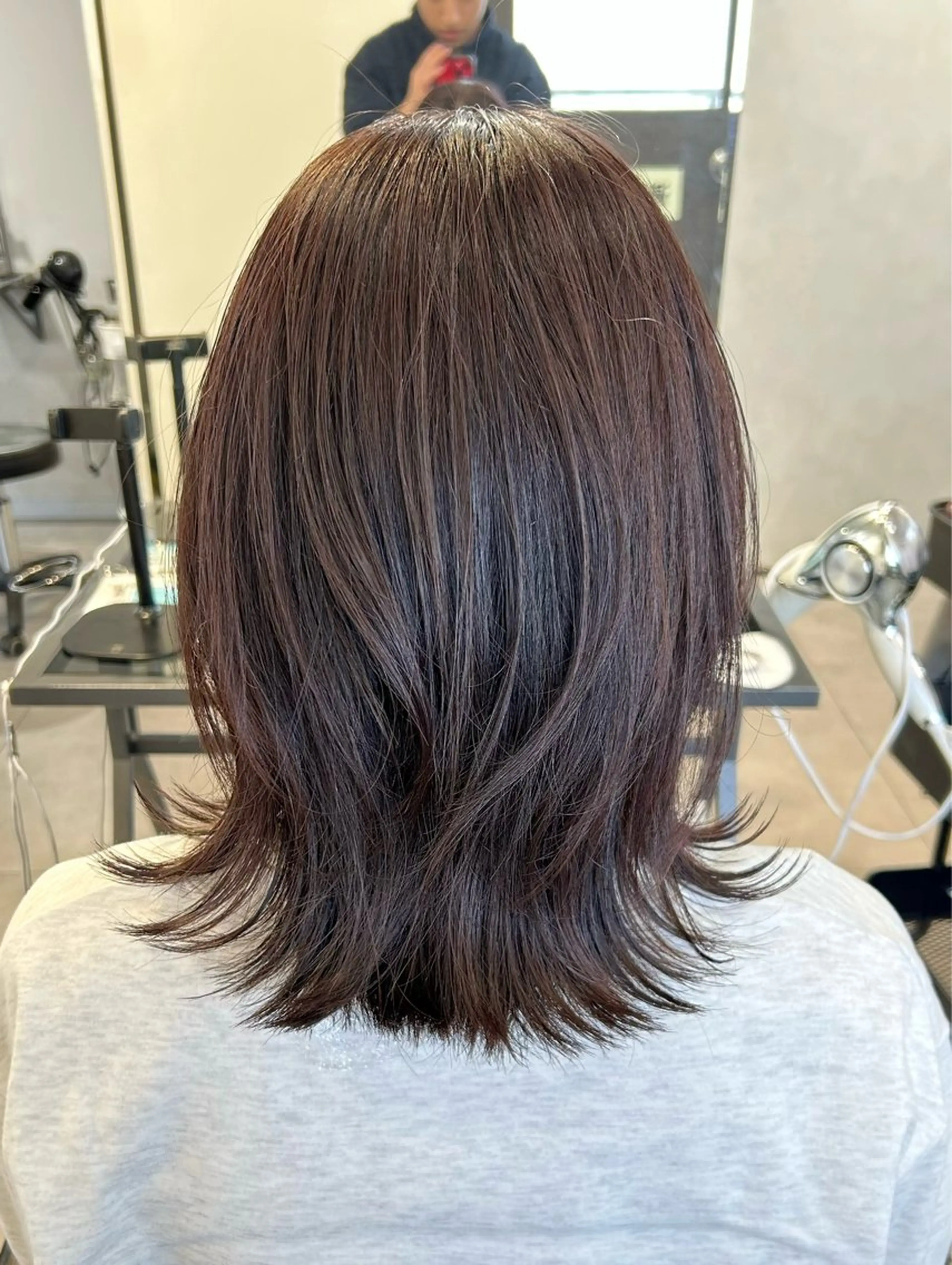 ミディアム カラー カット ヘアカラー 池袋レイヤーカット/ 顔まわりtaigaのヘアスタイル