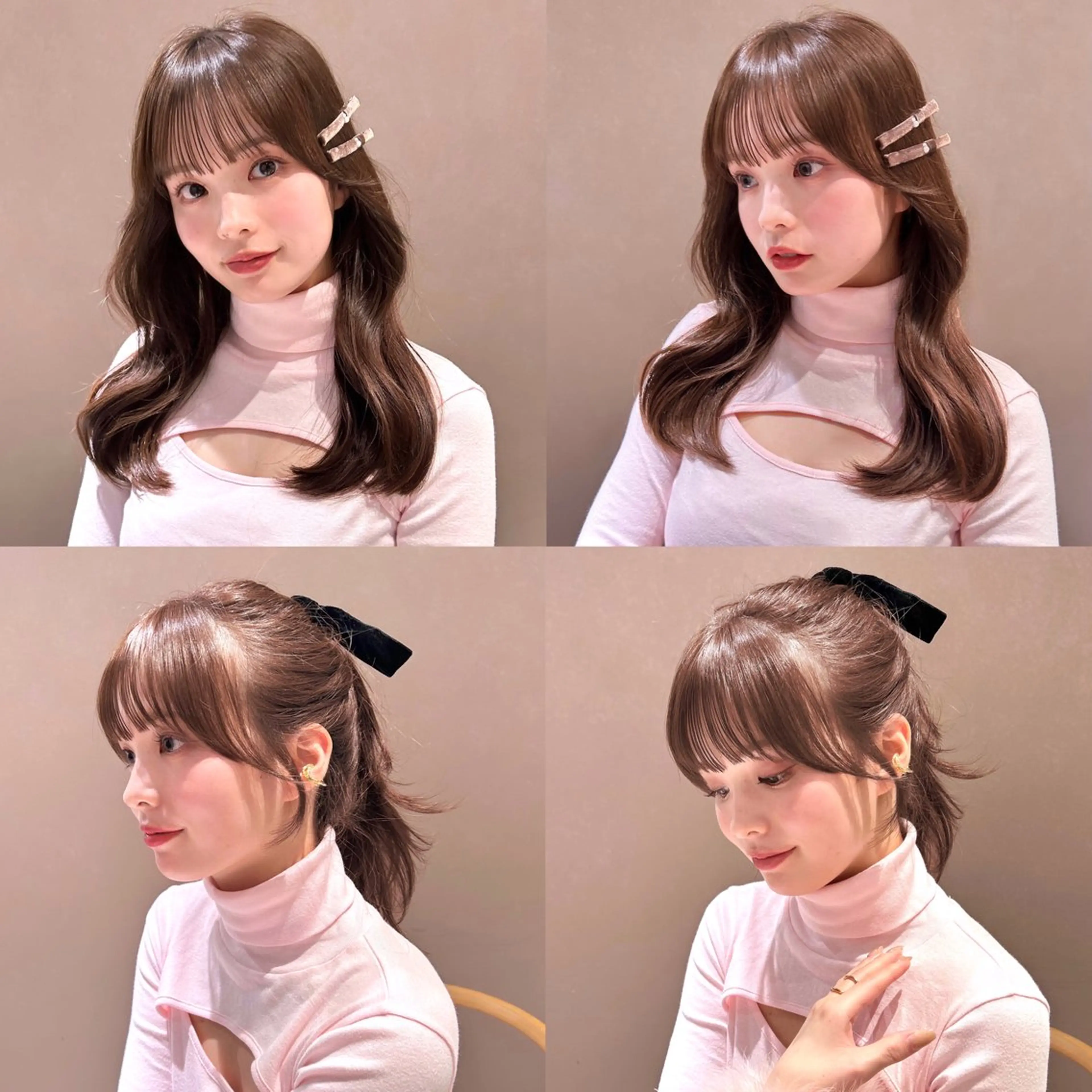 セミロング カラー 顔周りカット ミディアムヘア Chifumiのヘアスタイル