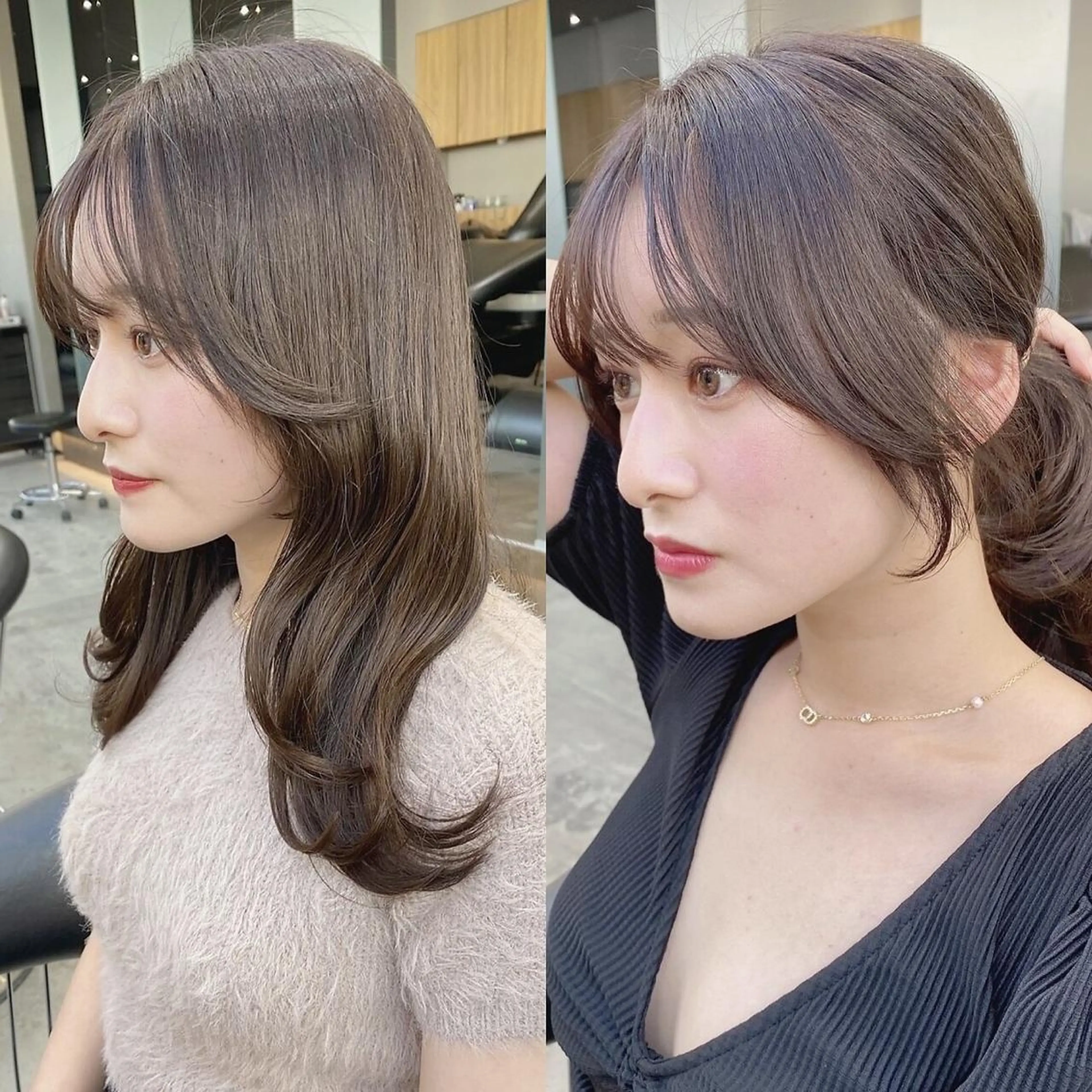 セミロング カラー シールエクステ セミロングパーマ ブリーチ ケアブリーチ ダブルカラー カット トリートメント 新宿/韓国風レイヤー 髪質改善/渋谷直樹のヘアスタイル