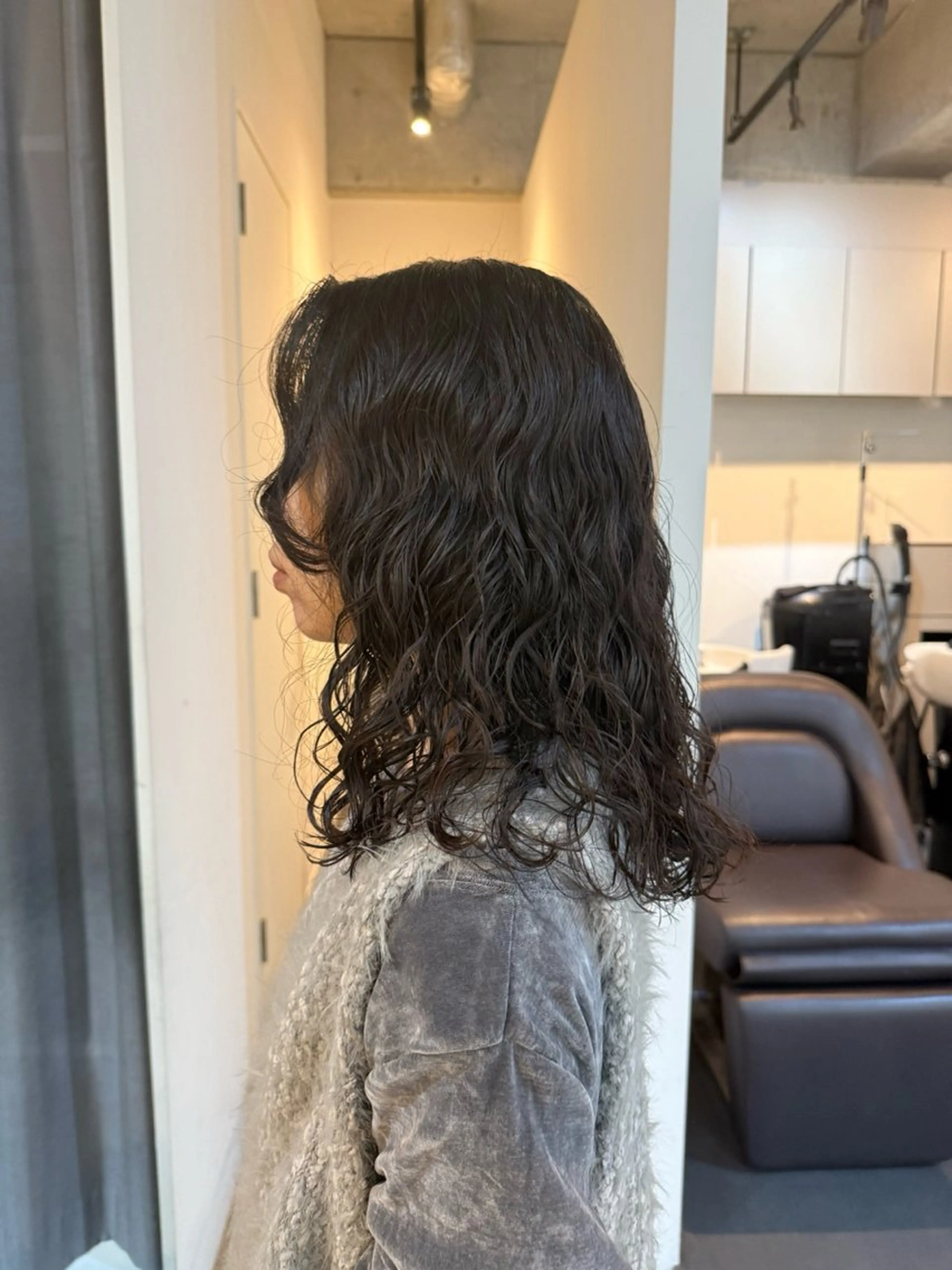 セミロング カット パーマ トリートメント デジタルパーマ ウェーブパーマ/神野のヘアスタイル