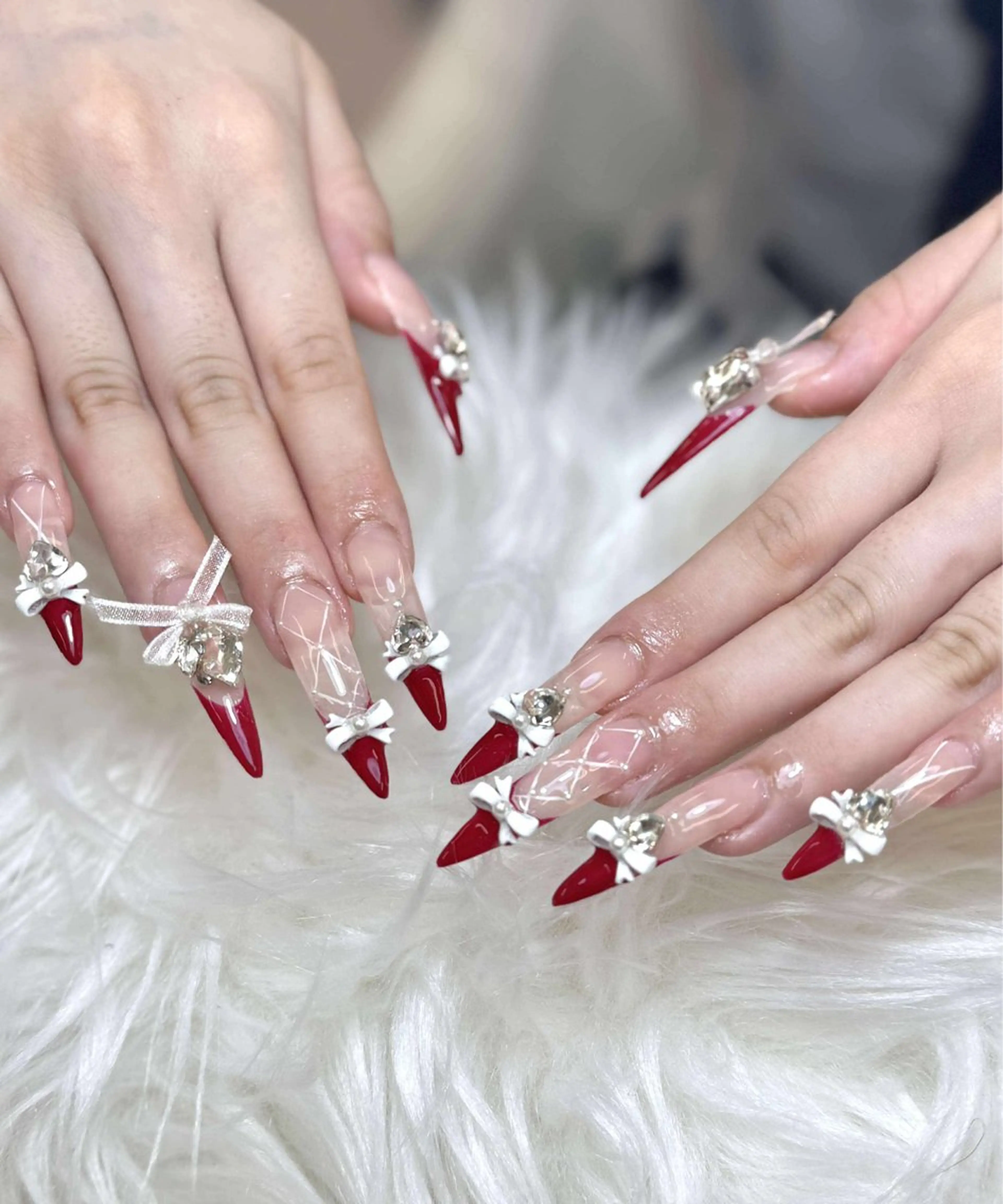 ネイル チークネイル 長さ出し フットネイル マグネットネイル 持ち込み ANH NAIL ゴテゴテ専門店💎のネイルデザイン