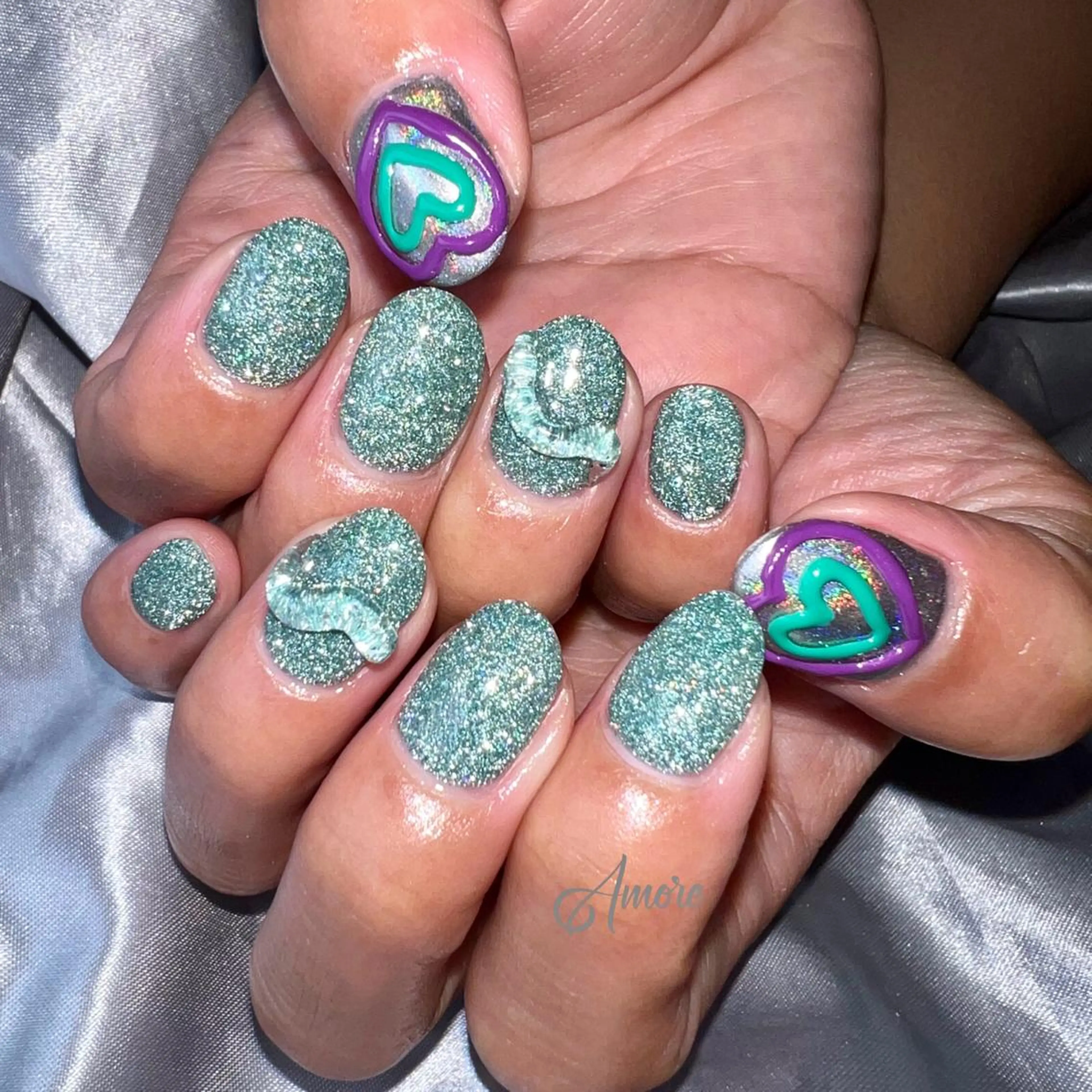 ネイル ジェルネイル 韓国ネイル パラジェル 夏ネイル You kyehwaのネイルデザイン