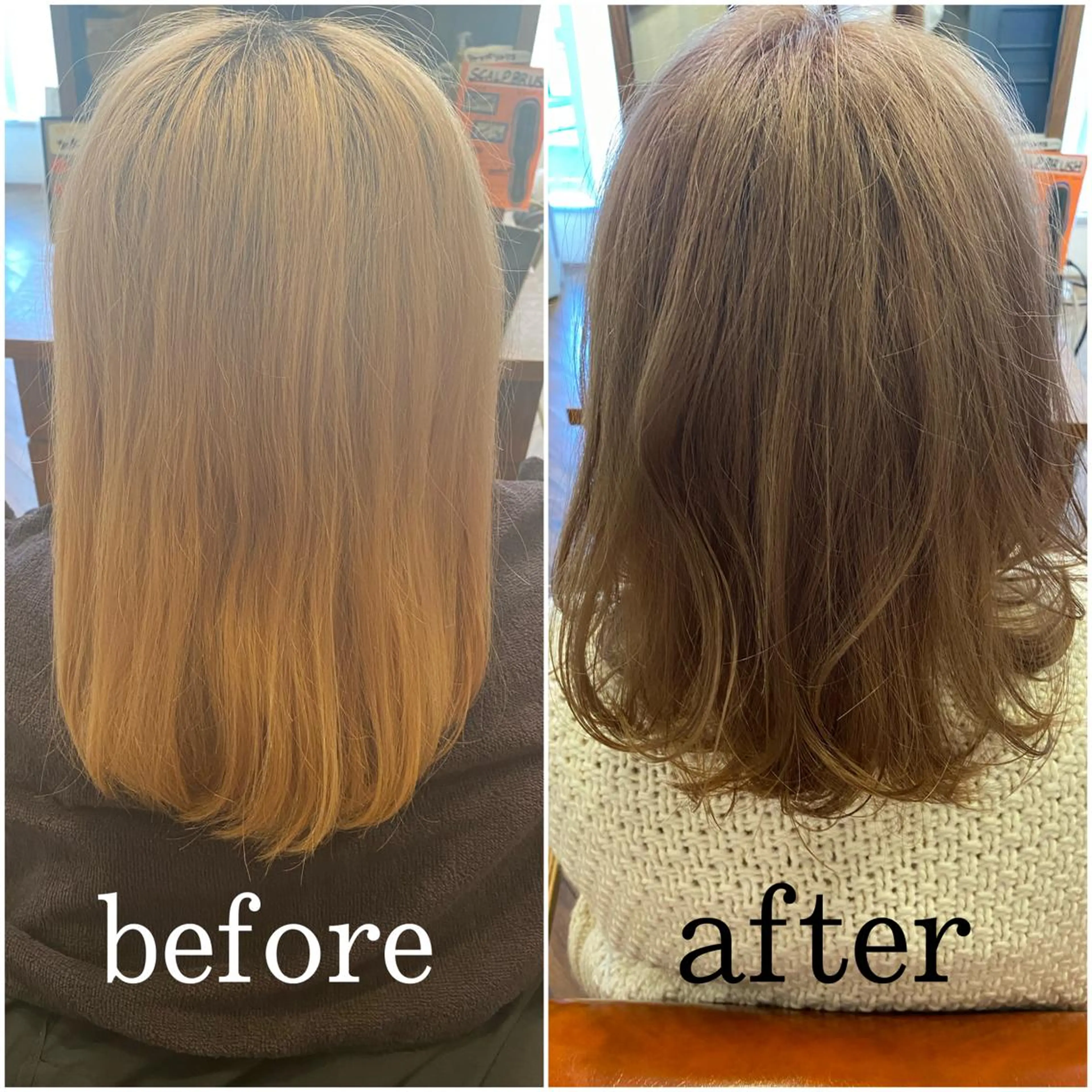 セミロング カラー ブラウンカラー ピンクカラー THREE by keep所属・加藤 優紗のヘアスタイル