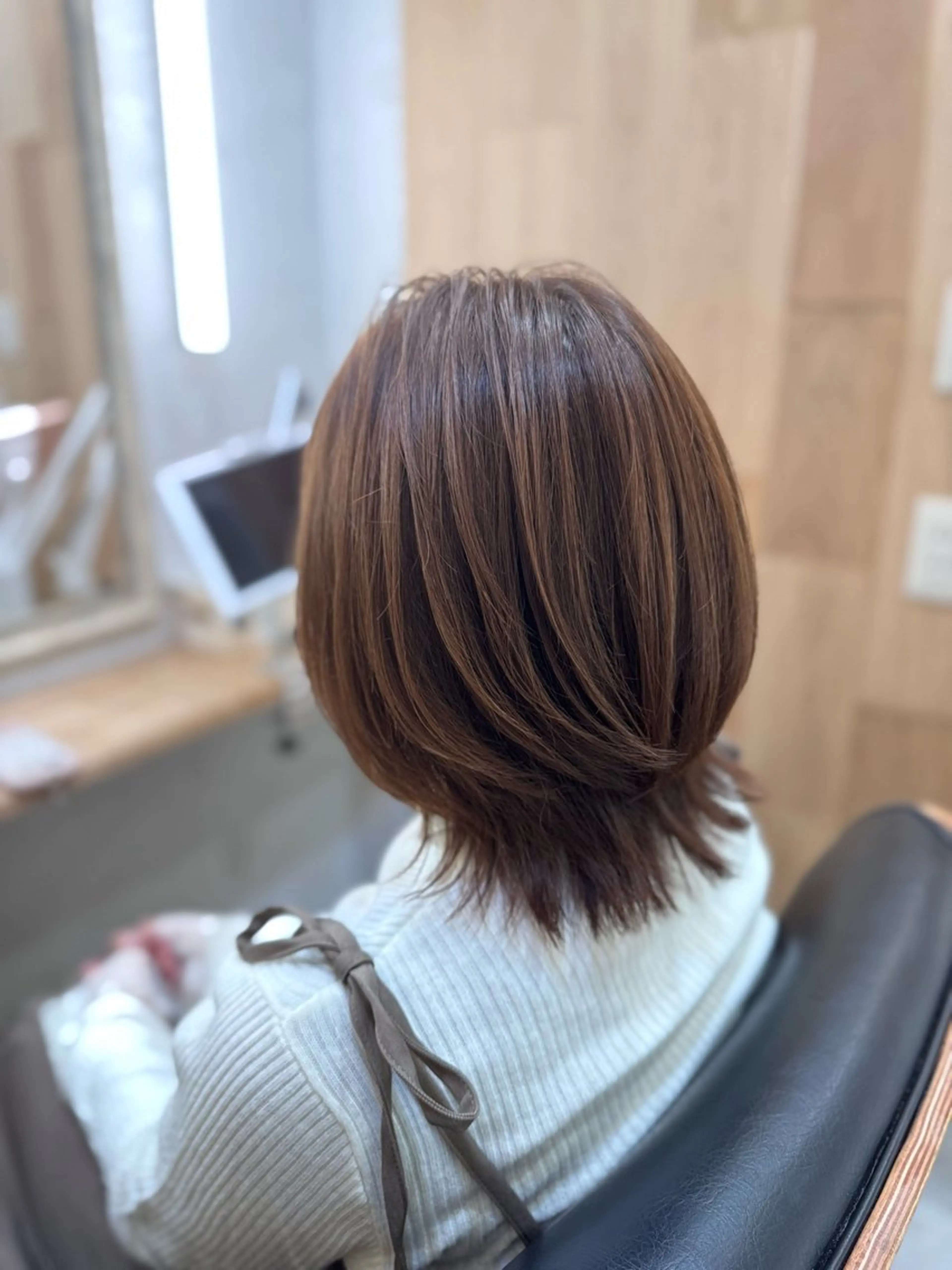 ミディアム カラー ミディアムパーマ アディクシーカラー アクアカラー バレイヤージュ ハイライトカラー 多賀 順平のヘアスタイル