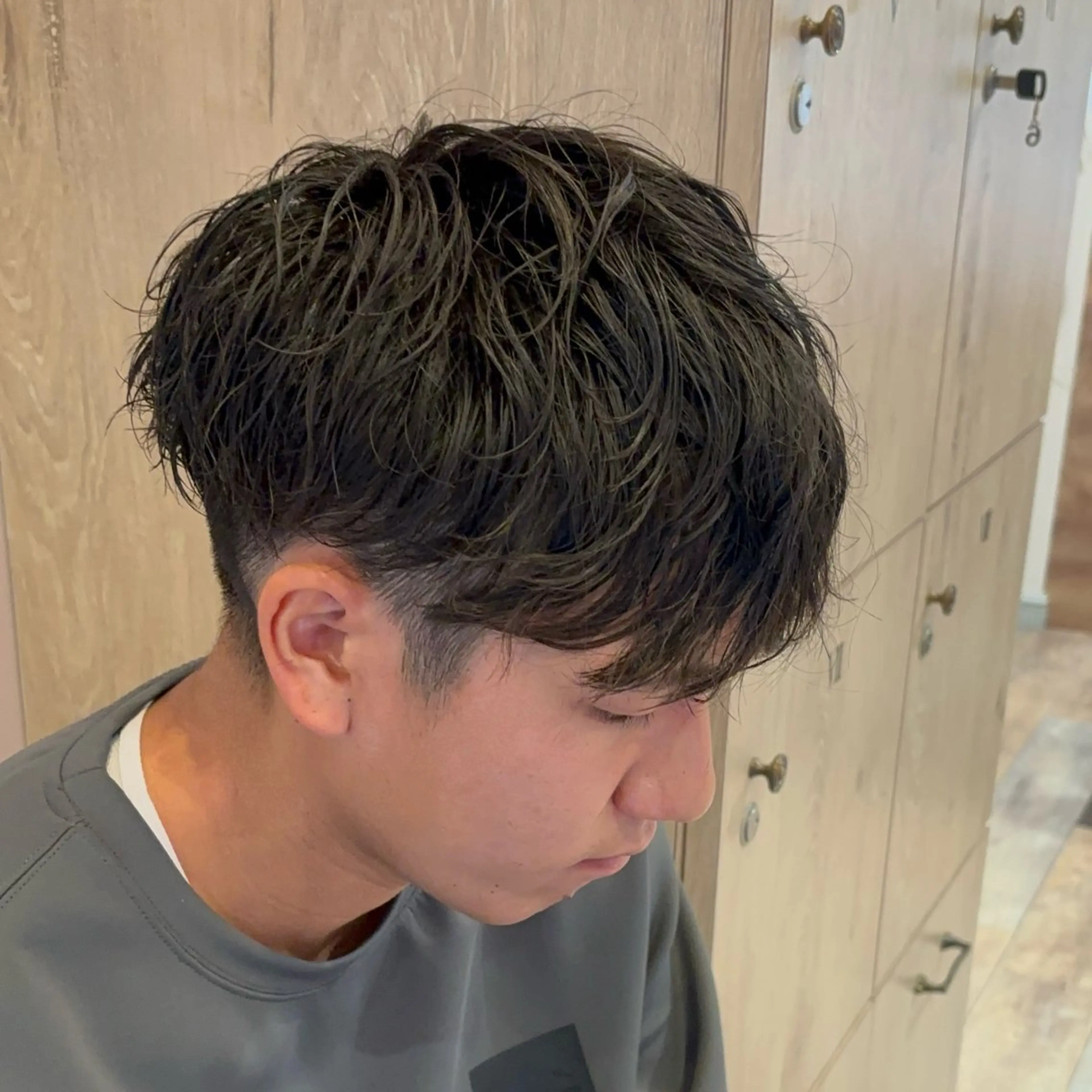 パーマ メンズ マッシュ メンズパーマ 透明感/ダブル カラー🧸こころのヘアスタイル