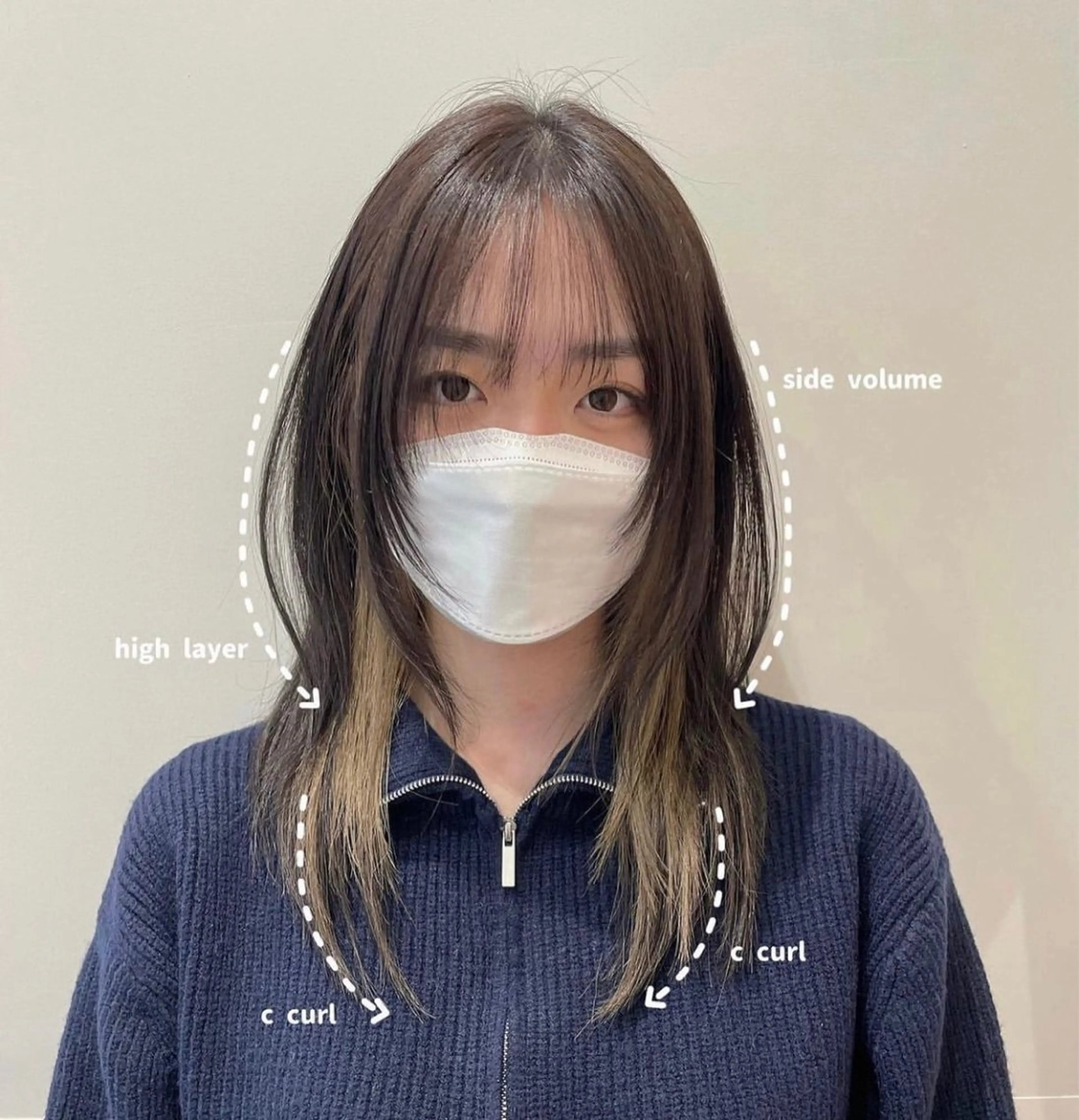 ミディアム 韓国風ヘア レイヤーカット カット ヘアカラー トリートメント ❤︎︎韓国ヘア❤︎︎ 𝑺𝒉𝒊𝒉𝒐のヘアスタイル