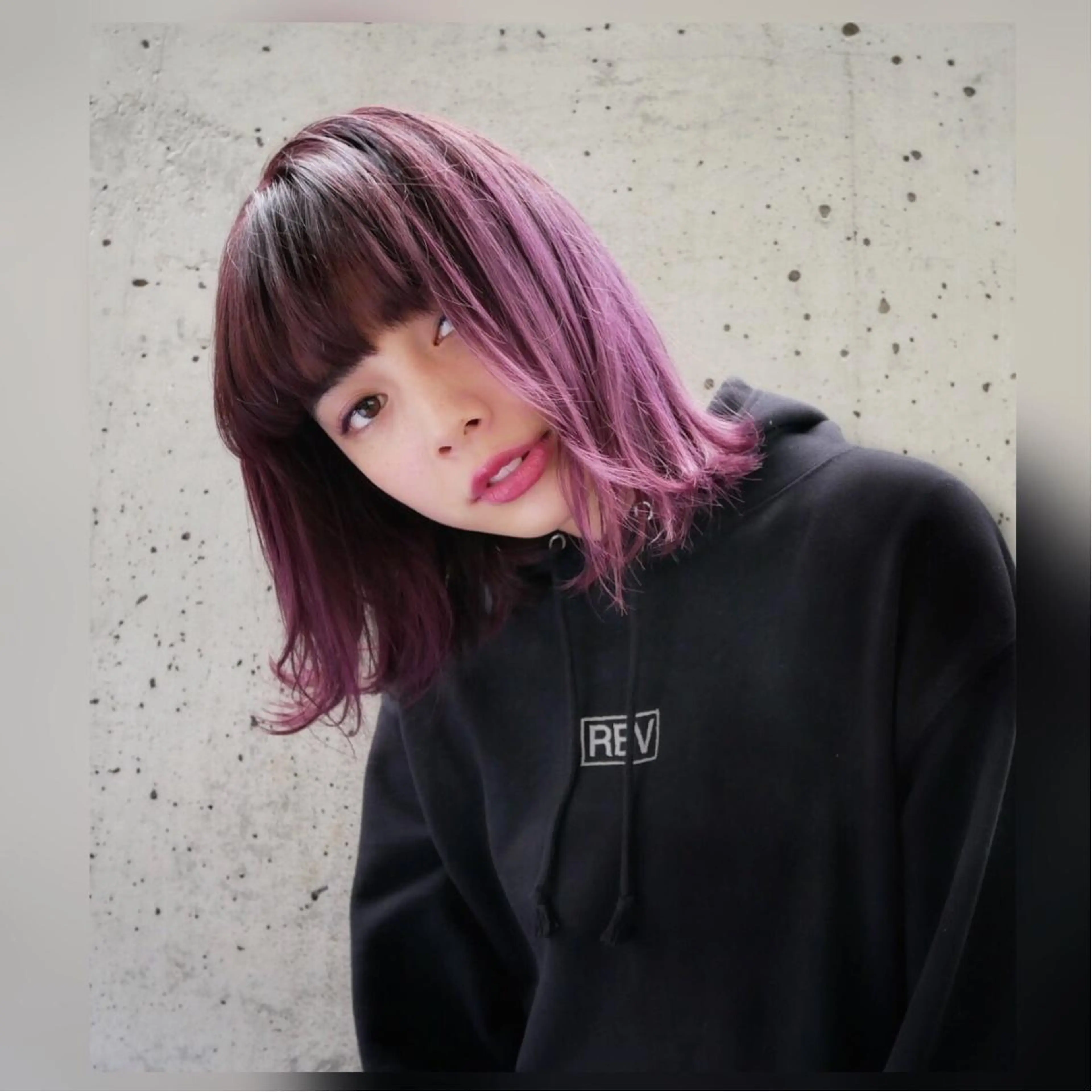 ミディアム カラー パープルカラー 圧倒的美髪ストレート ツダケイタロウのヘアスタイル