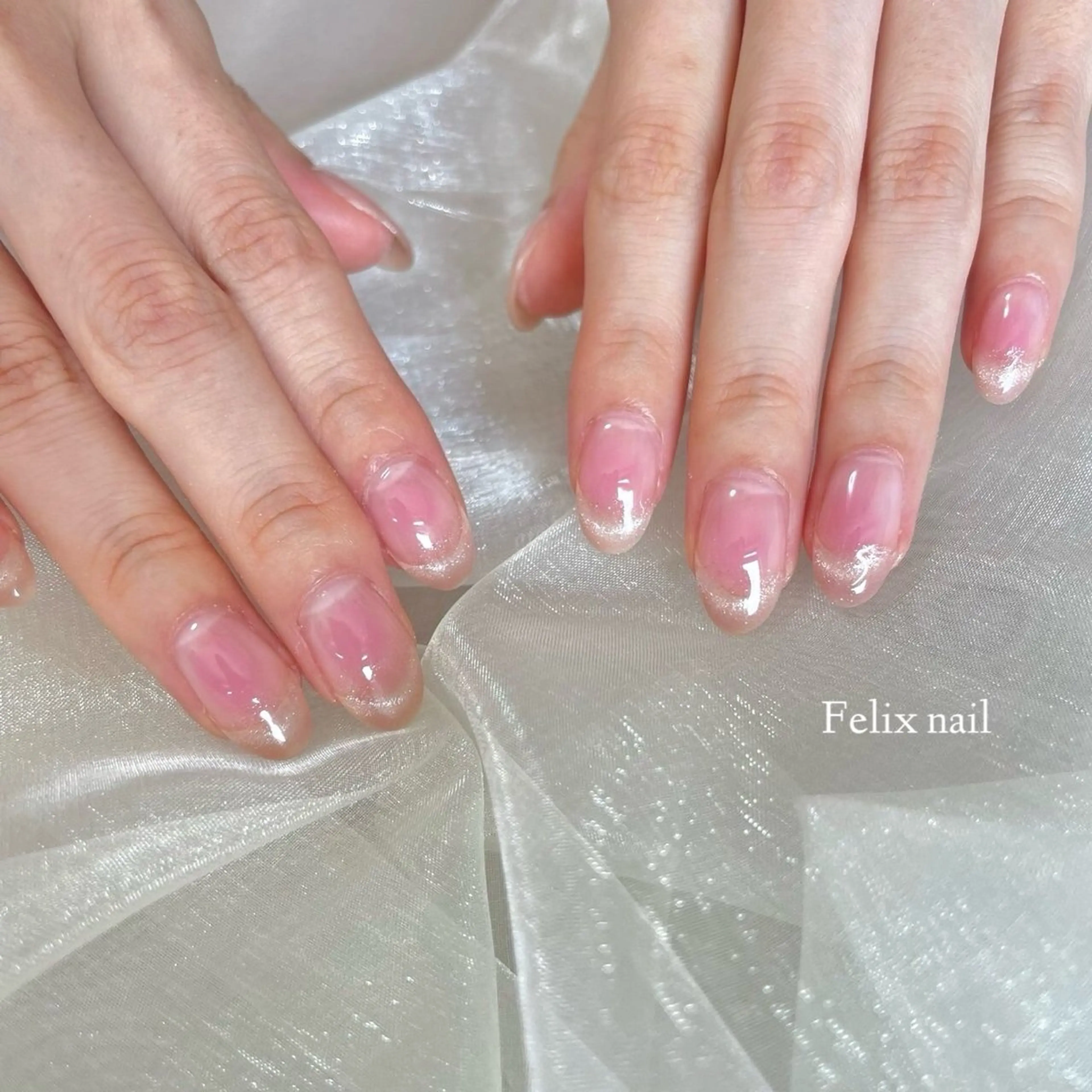 ネイル チークネイル オフィスネイル ハンドネイル フェリックスネイル 大人綺麗/トレンドのネイルデザイン